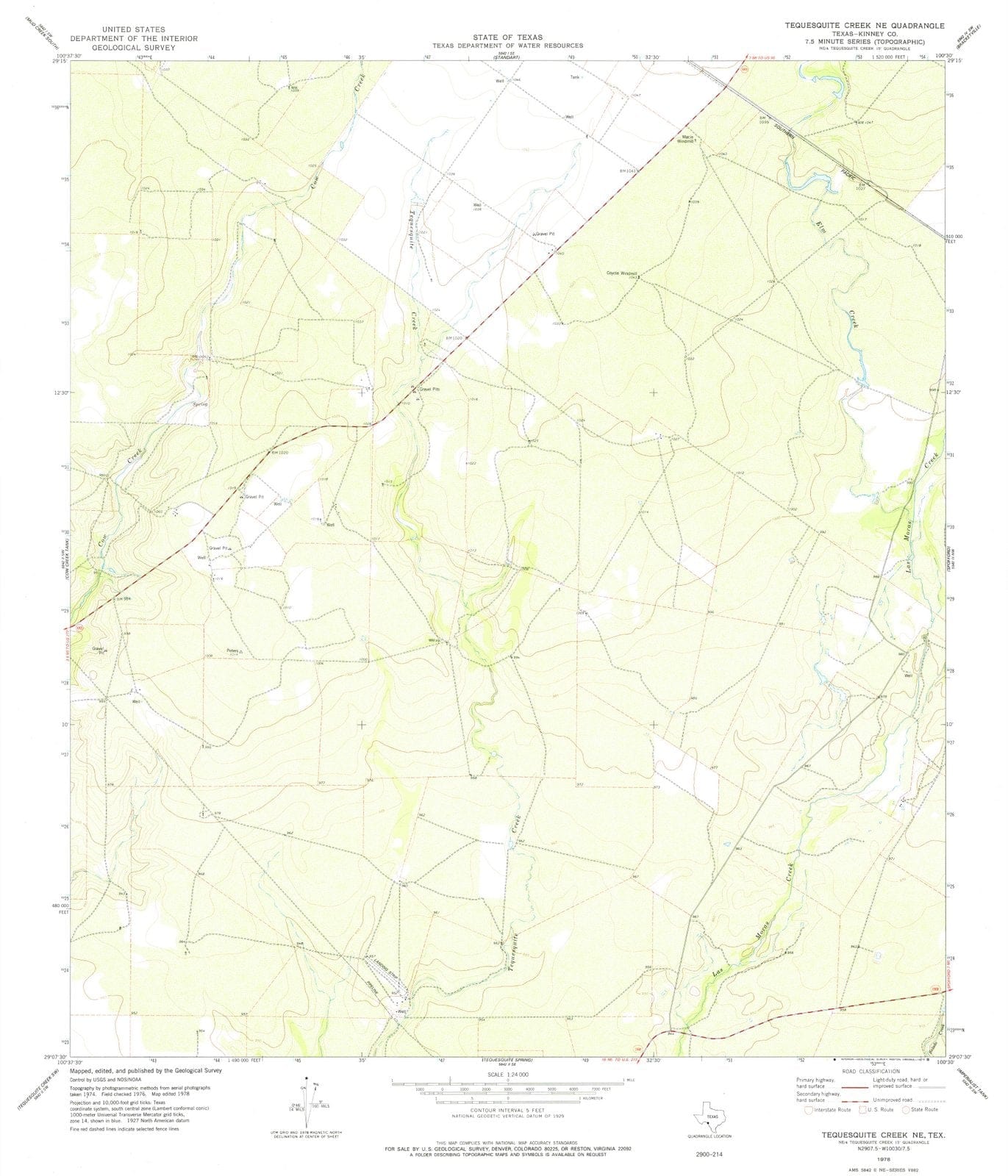 1978 Tequesquite Creek, TX - Texas - USGS Topographic Map