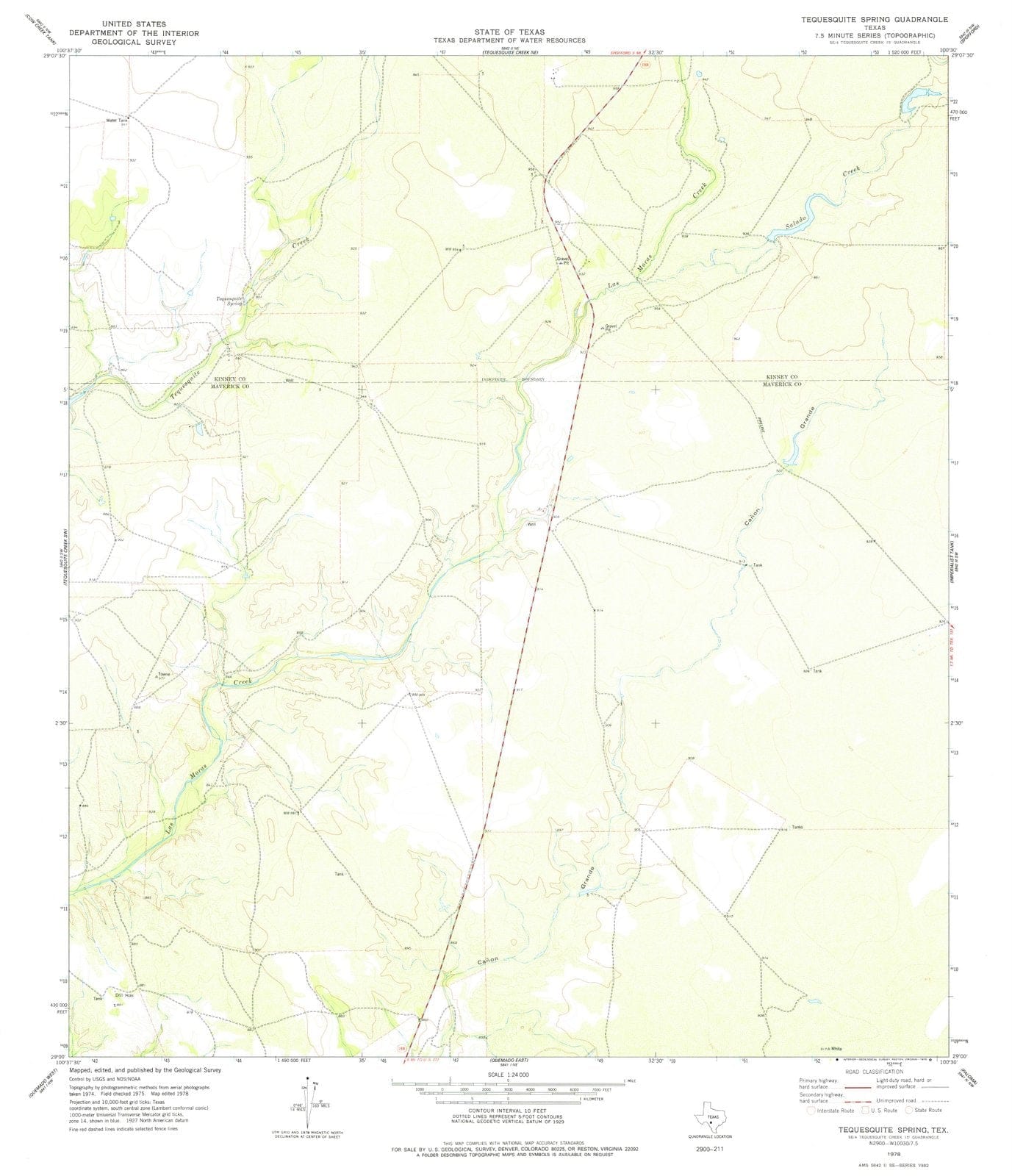 1978 Tequesquite Spring, TX - Texas - USGS Topographic Map