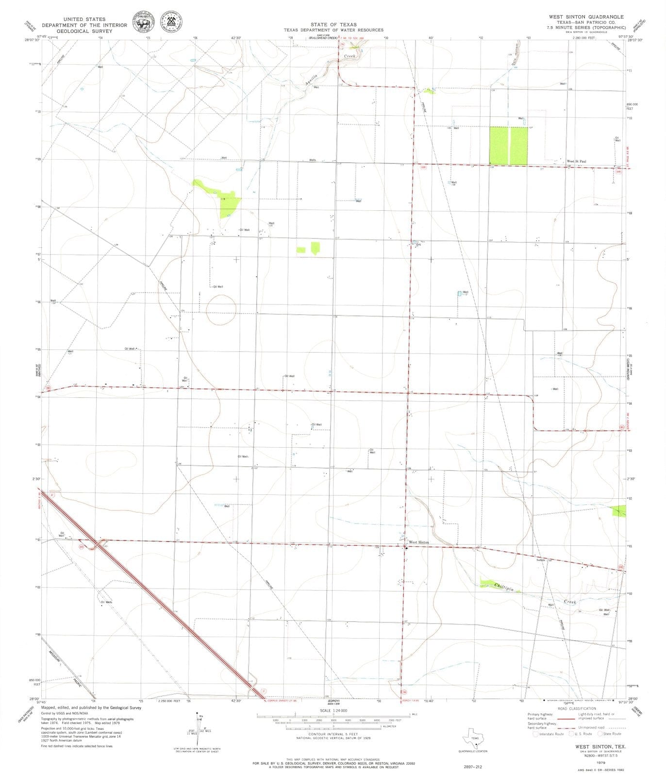 1979 West Sinton, TX - Texas - USGS Topographic Map
