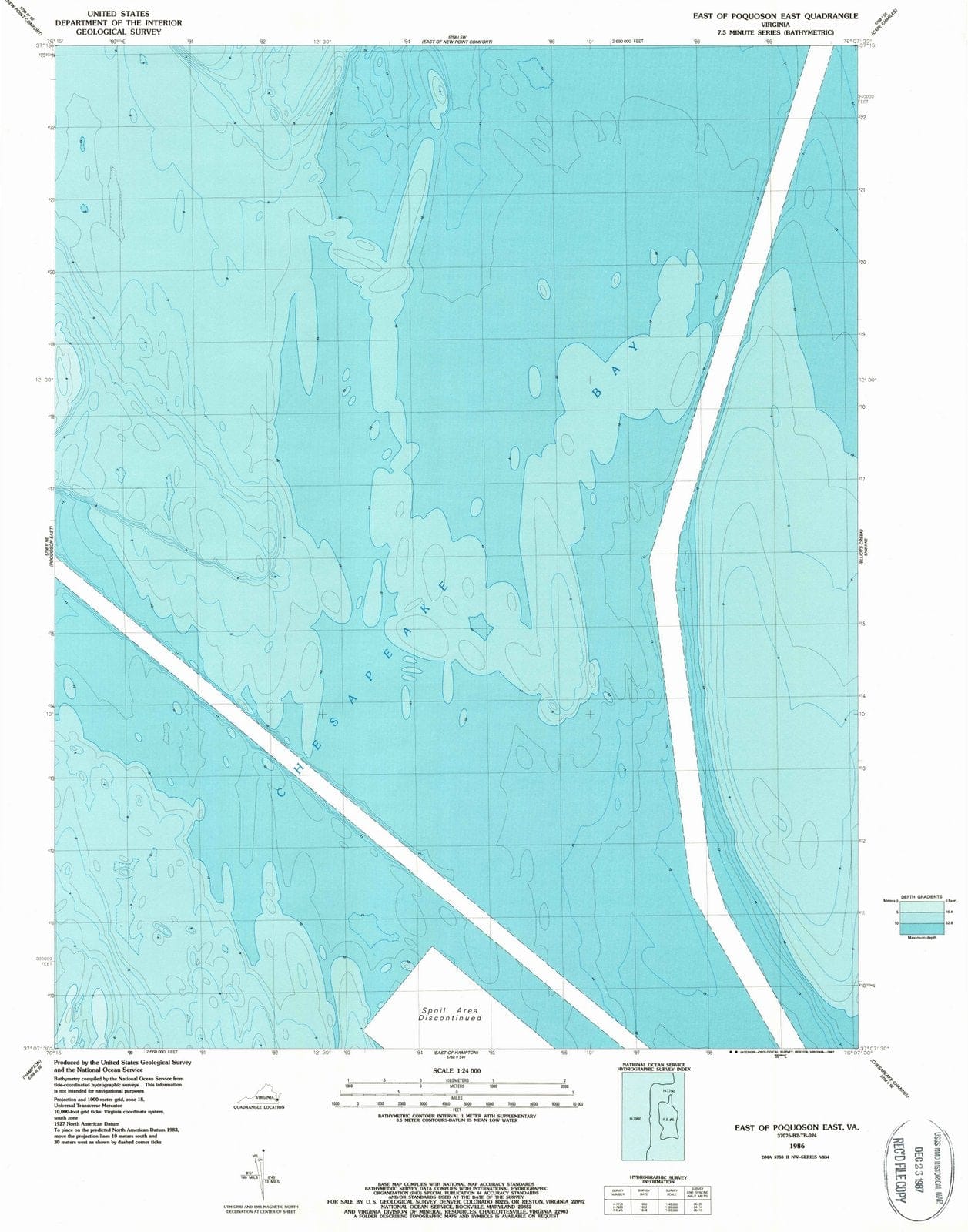 1986 Poquoson, VA - Virginia - USGS Topographic Map