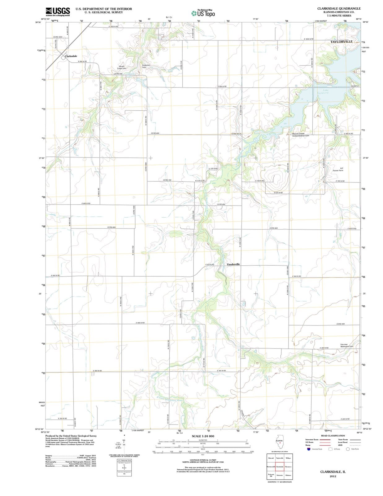 2012 Clarksdale, IL - Illinois - USGS Topographic Map