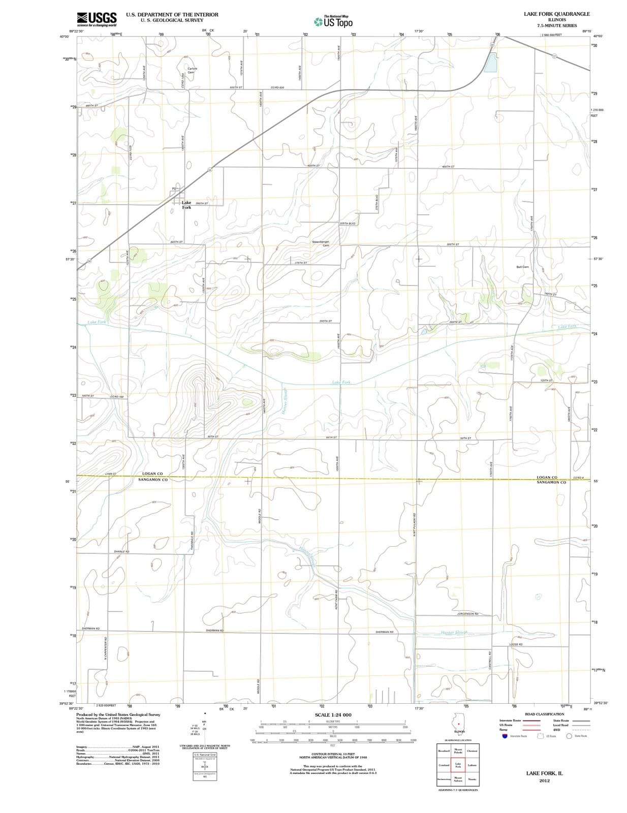 2012 Lake Fork, IL - Illinois - USGS Topographic Map