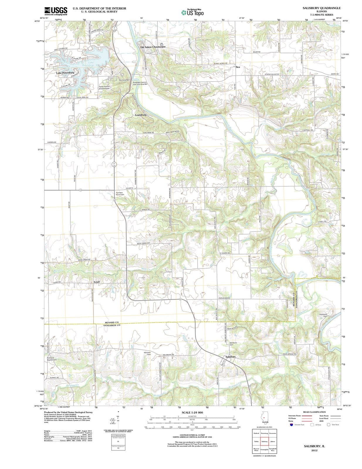 2012 Salisbury, IL - Illinois - USGS Topographic Map