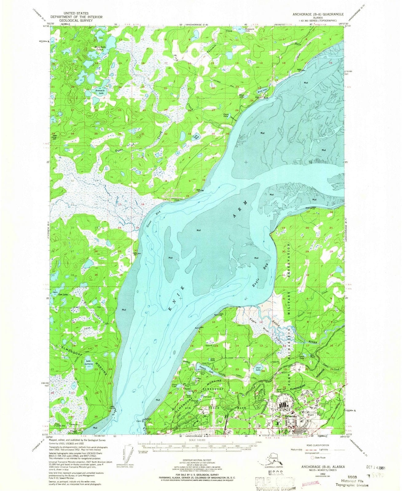 1952 Anchorage, AK - Alaska - USGS Topographic Map v2