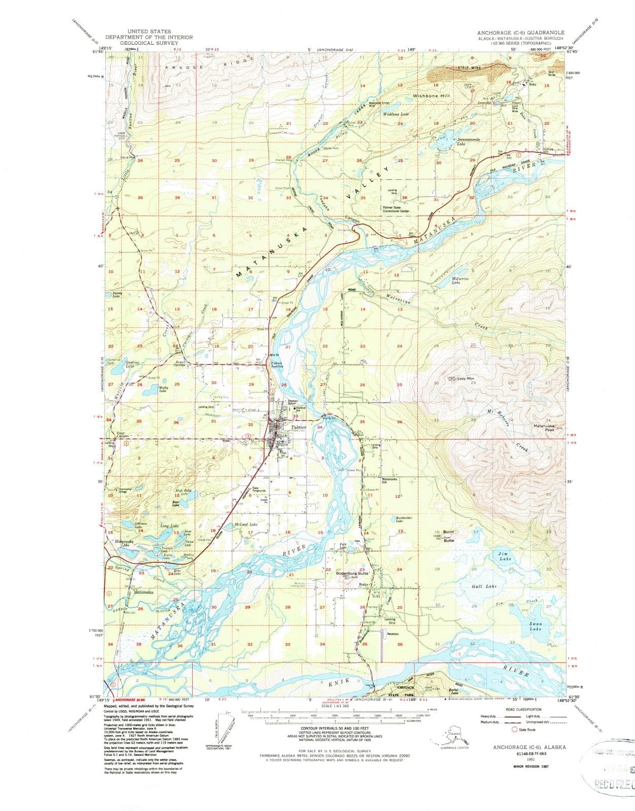 1951 Anchorage, AK - Alaska - USGS Topographic Map v2