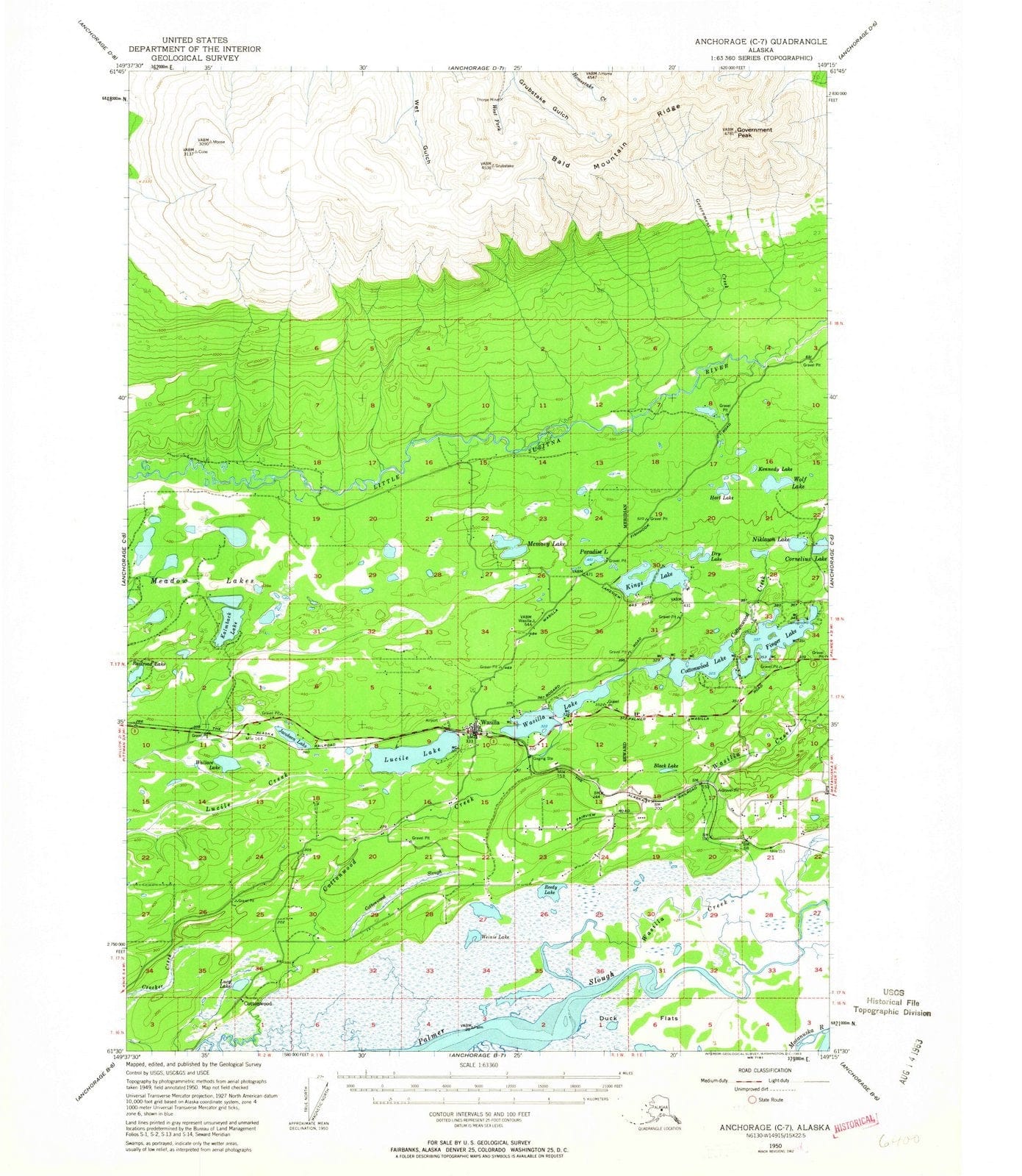 1950 Anchorage, AK - Alaska - USGS Topographic Map