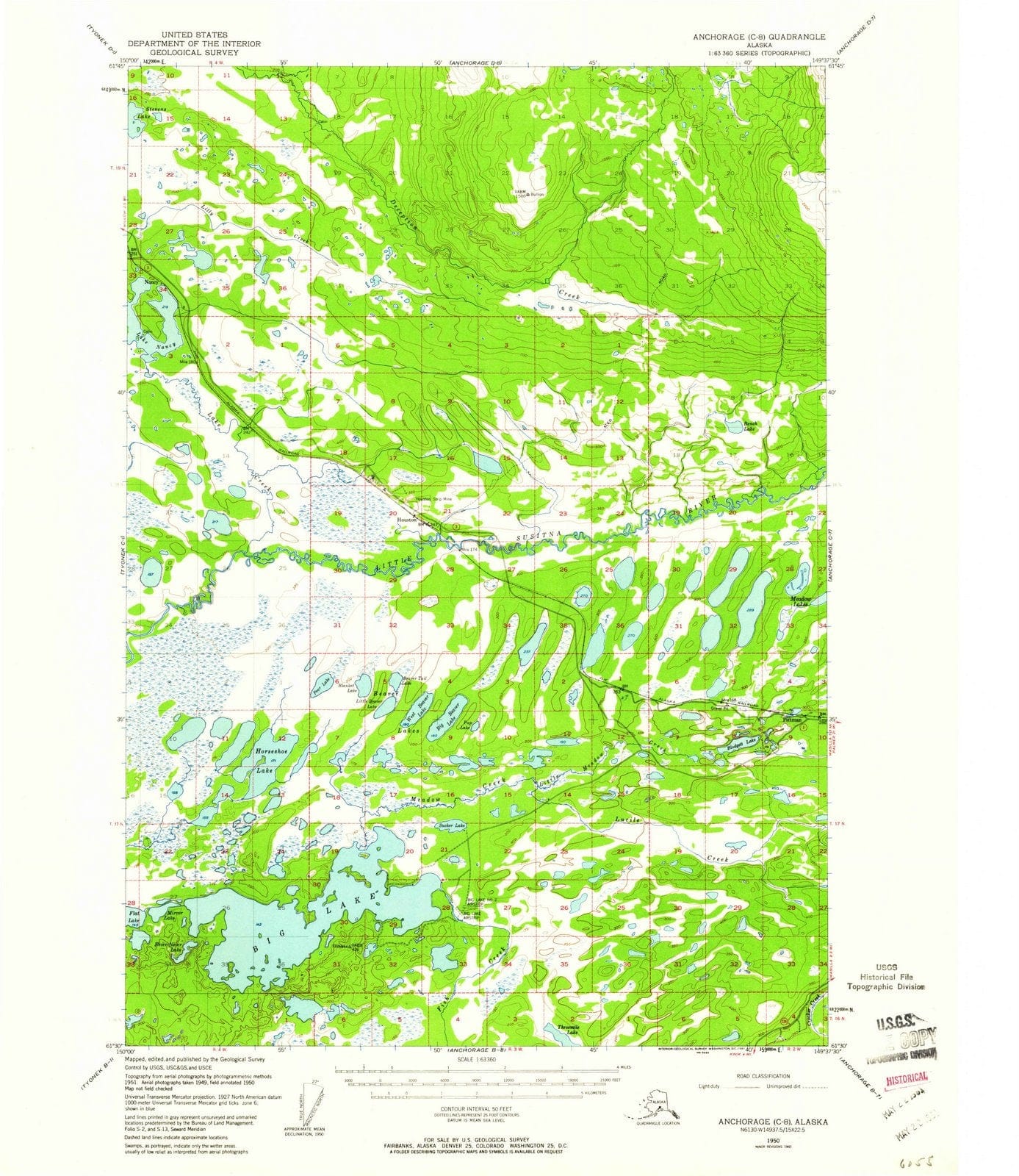 1950 Anchorage, AK - Alaska - USGS Topographic Map v2