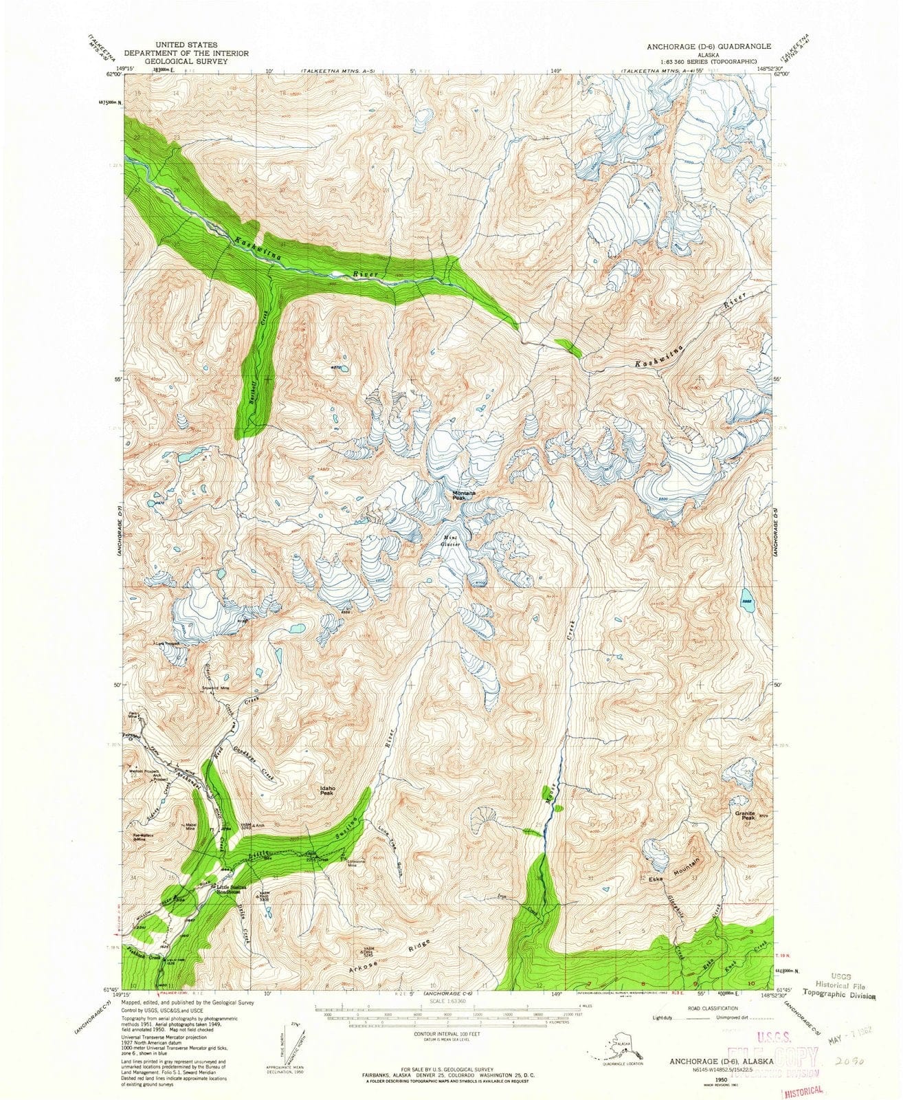 1950 Anchorage, AK - Alaska - USGS Topographic Map v3