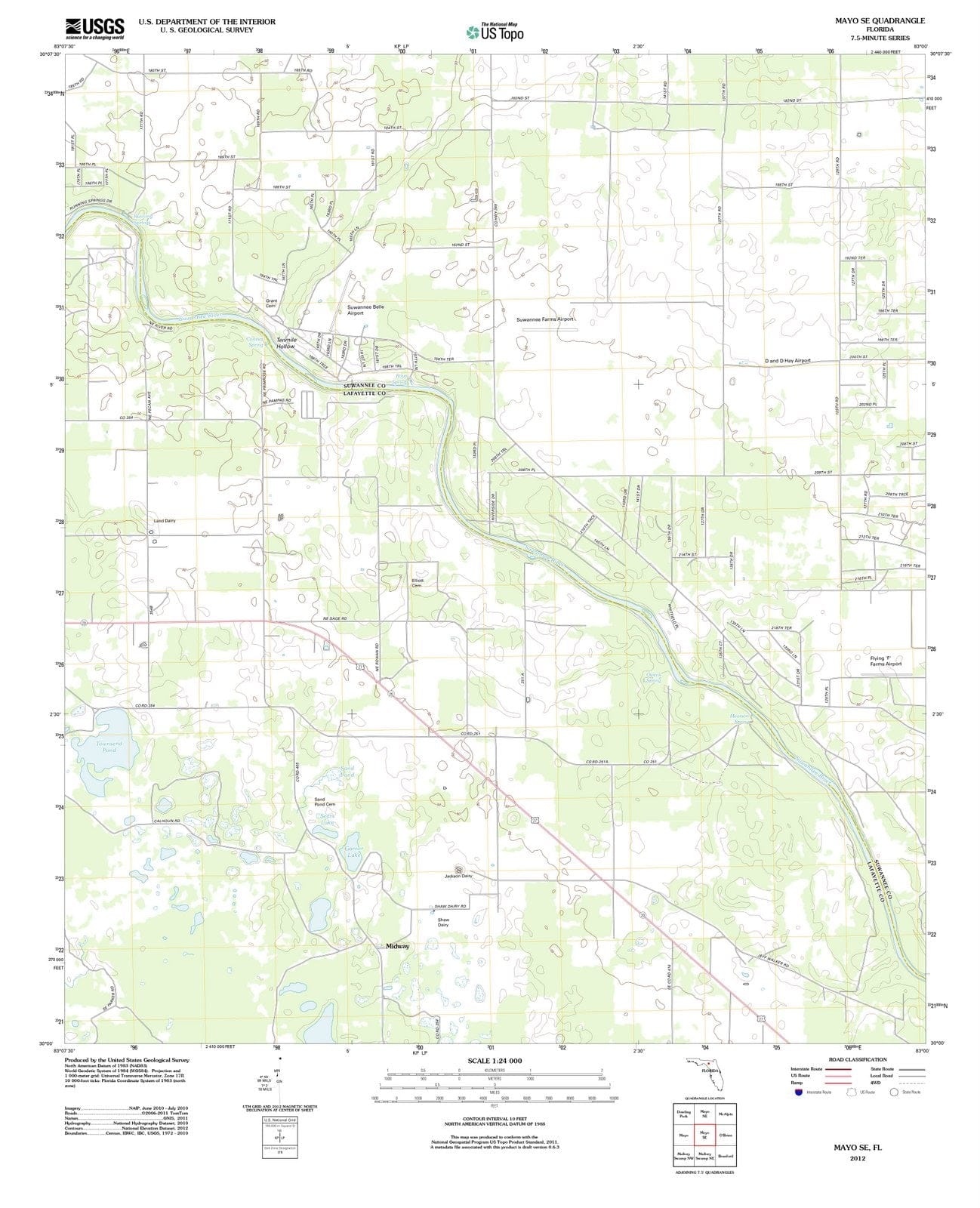 2012 Mayo, FL - Florida - USGS Topographic Map