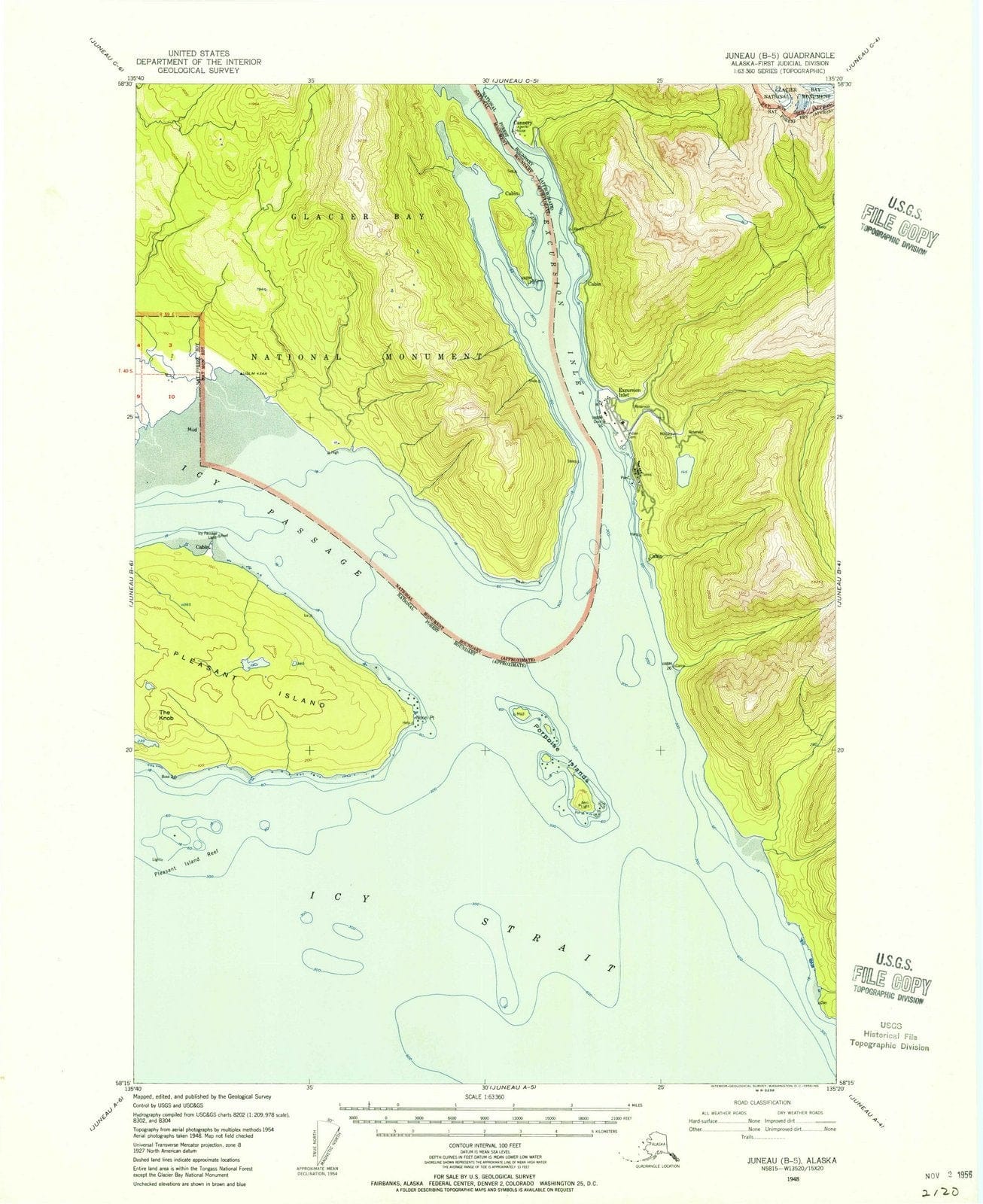 1948 Juneau, AK - Alaska - USGS Topographic Map v4