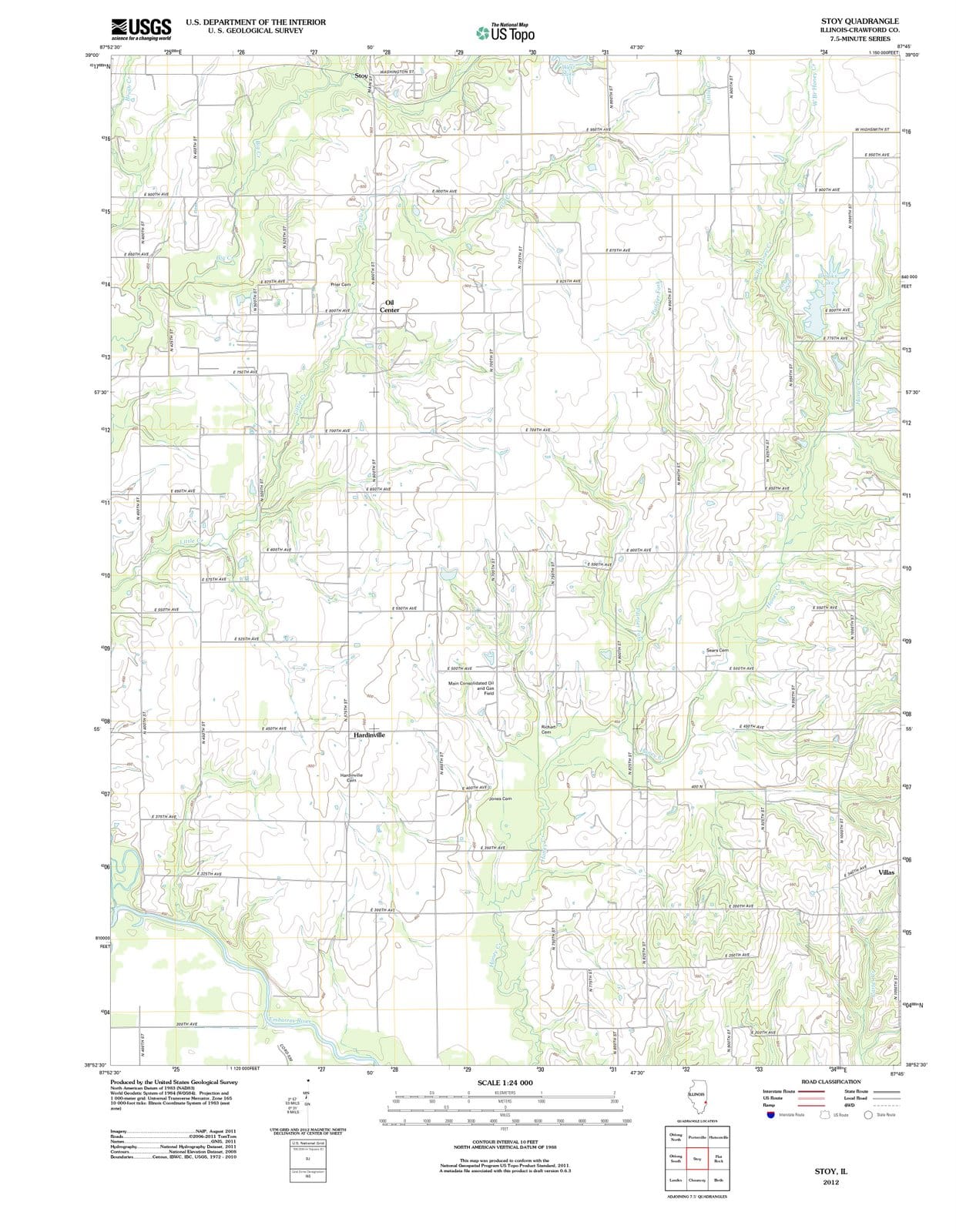 2012 Stoy, IL - Illinois - USGS Topographic Map