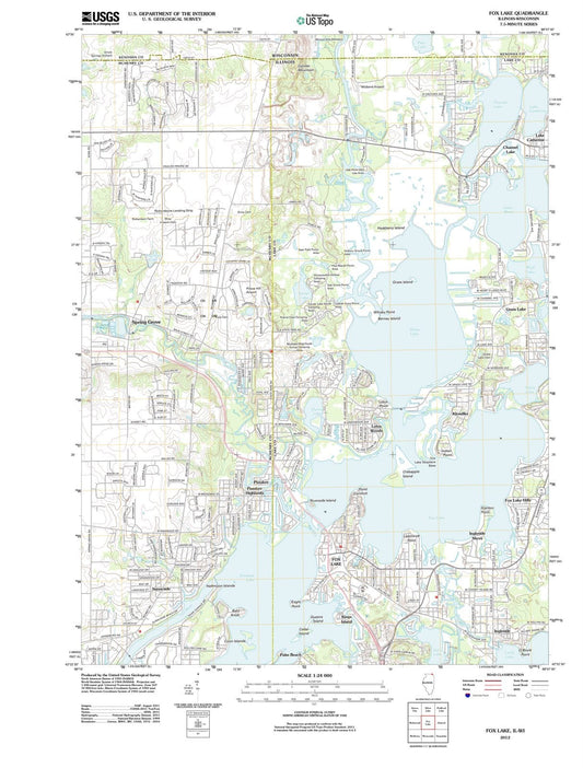 2012 Fox Lake, IL - Illinois - USGS Topographic Map