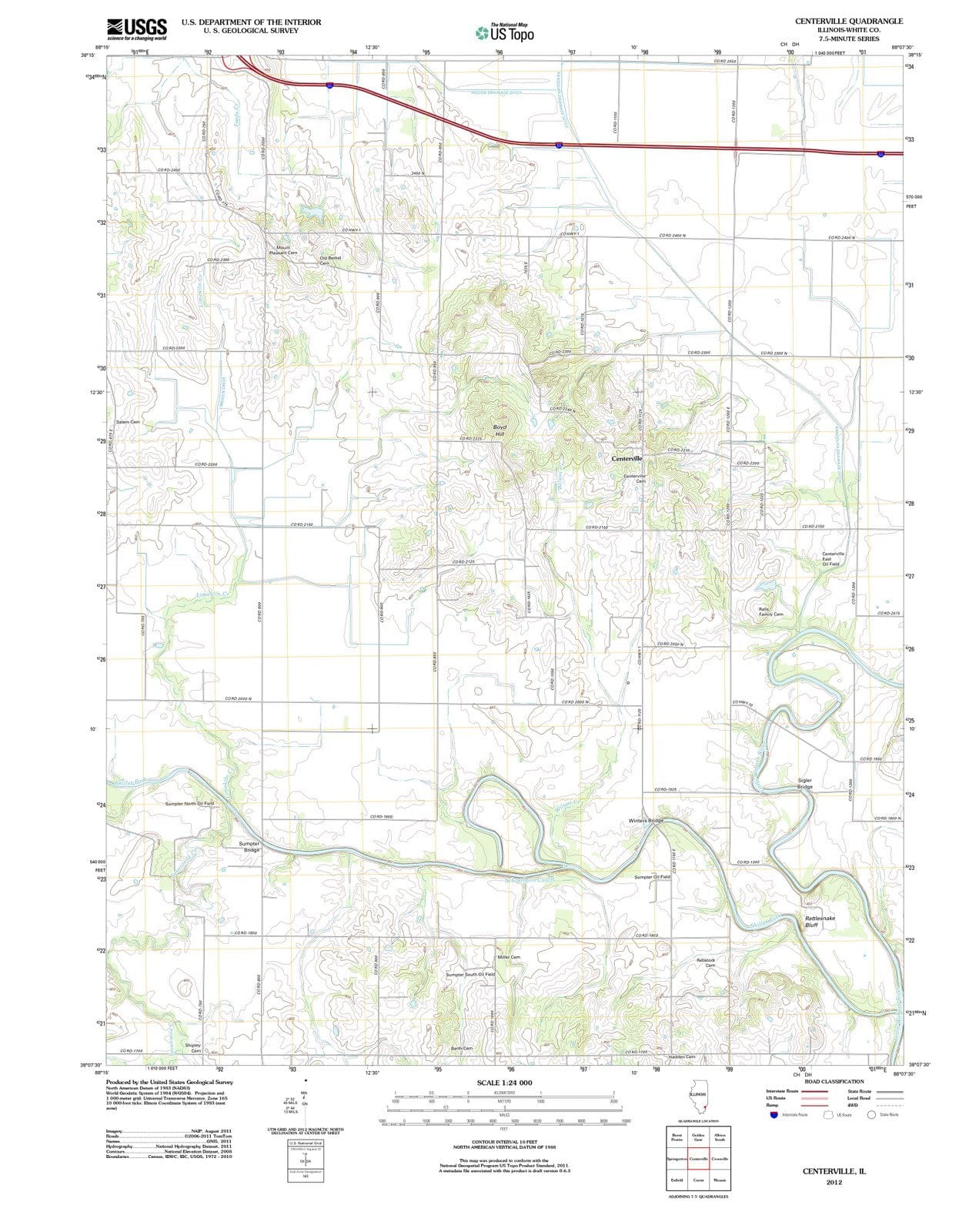 2012 Centerville, IL - Illinois - USGS Topographic Map
