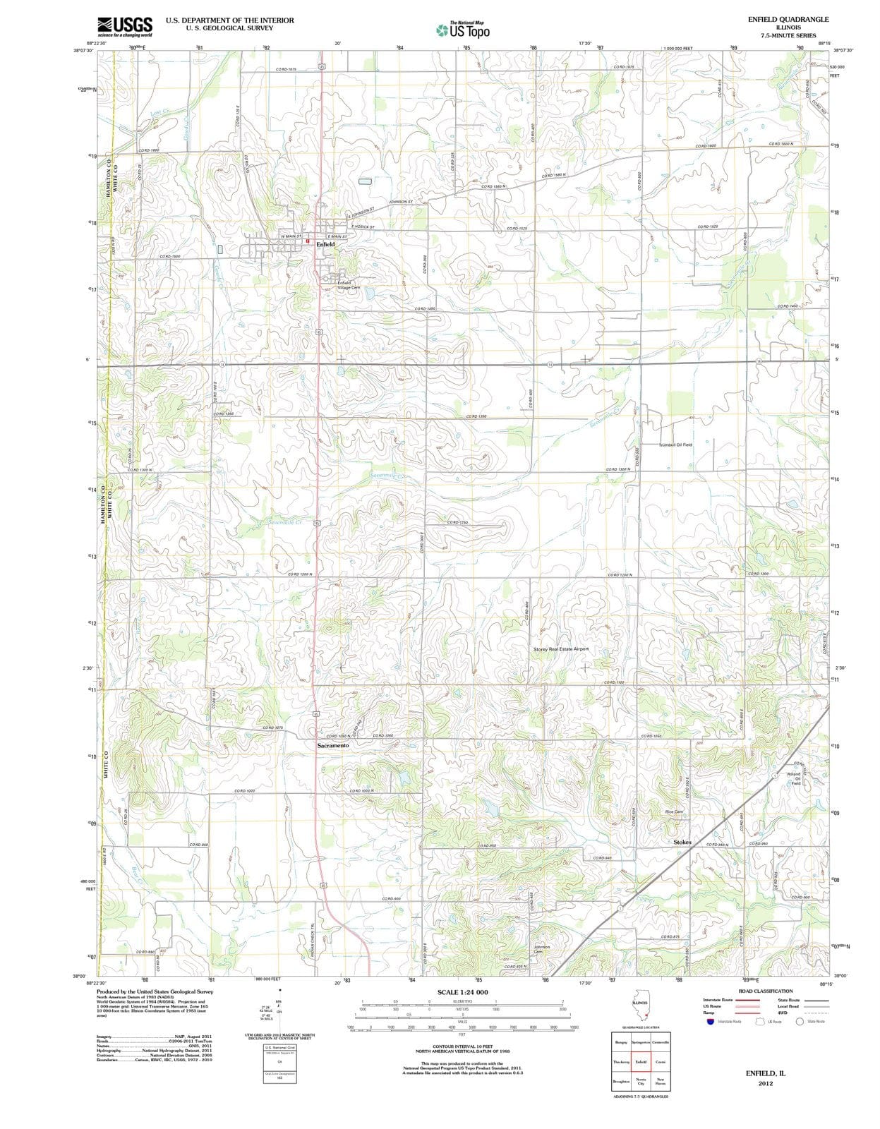 2012 Enfield, IL - Illinois - USGS Topographic Map