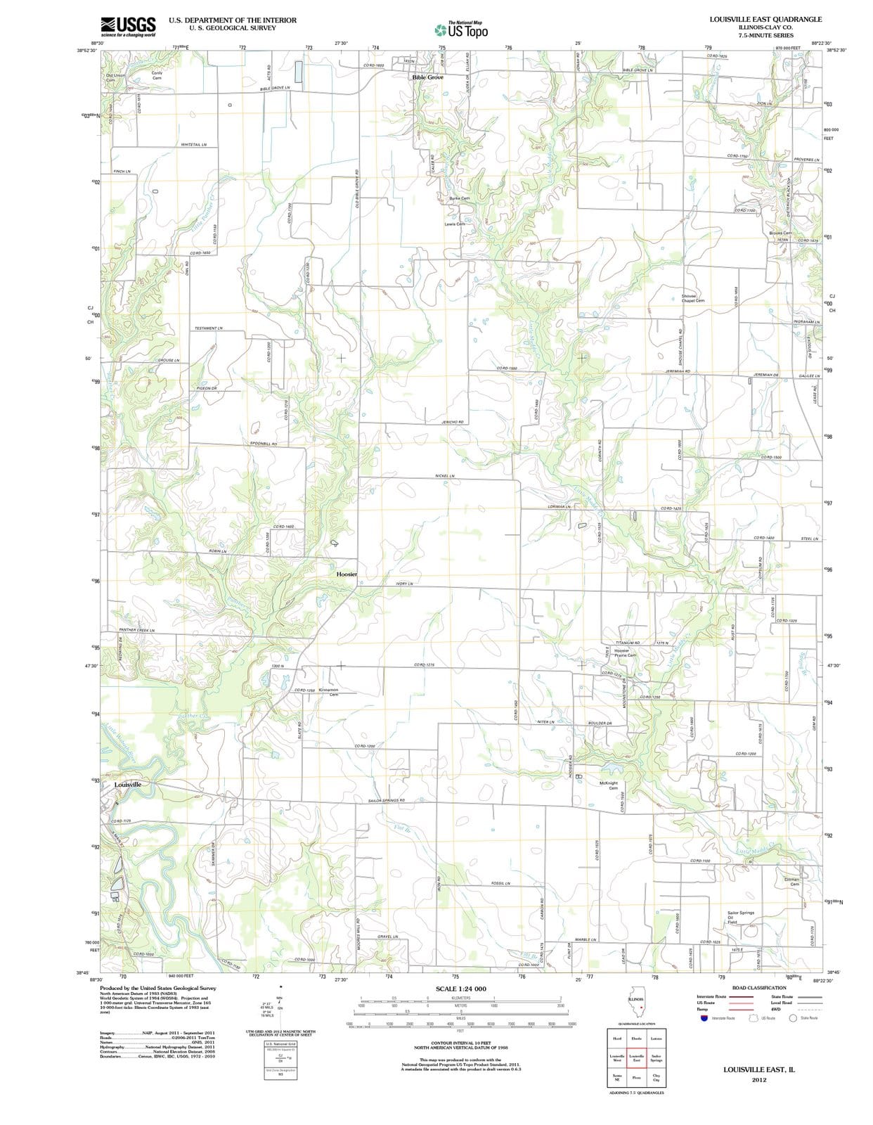 2012 Louisville East, IL - Illinois - USGS Topographic Map