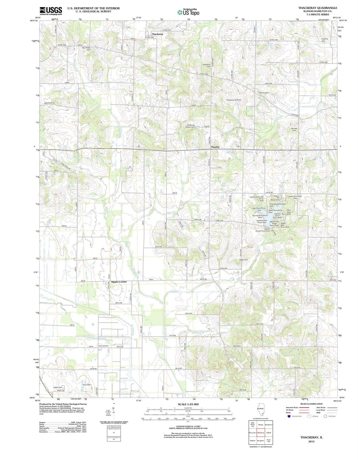 2012 Thackeray, IL - Illinois - USGS Topographic Map