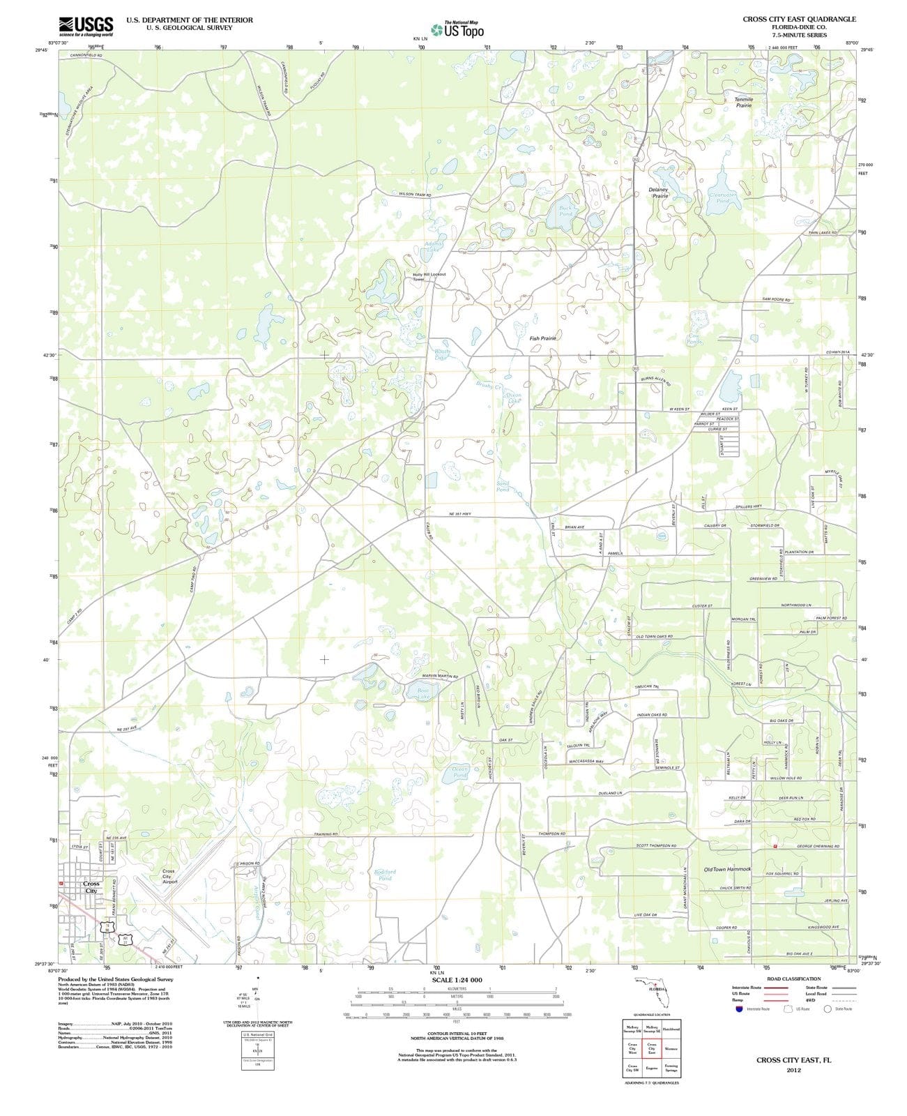 2012 Cross City East, FL - Florida - USGS Topographic Map