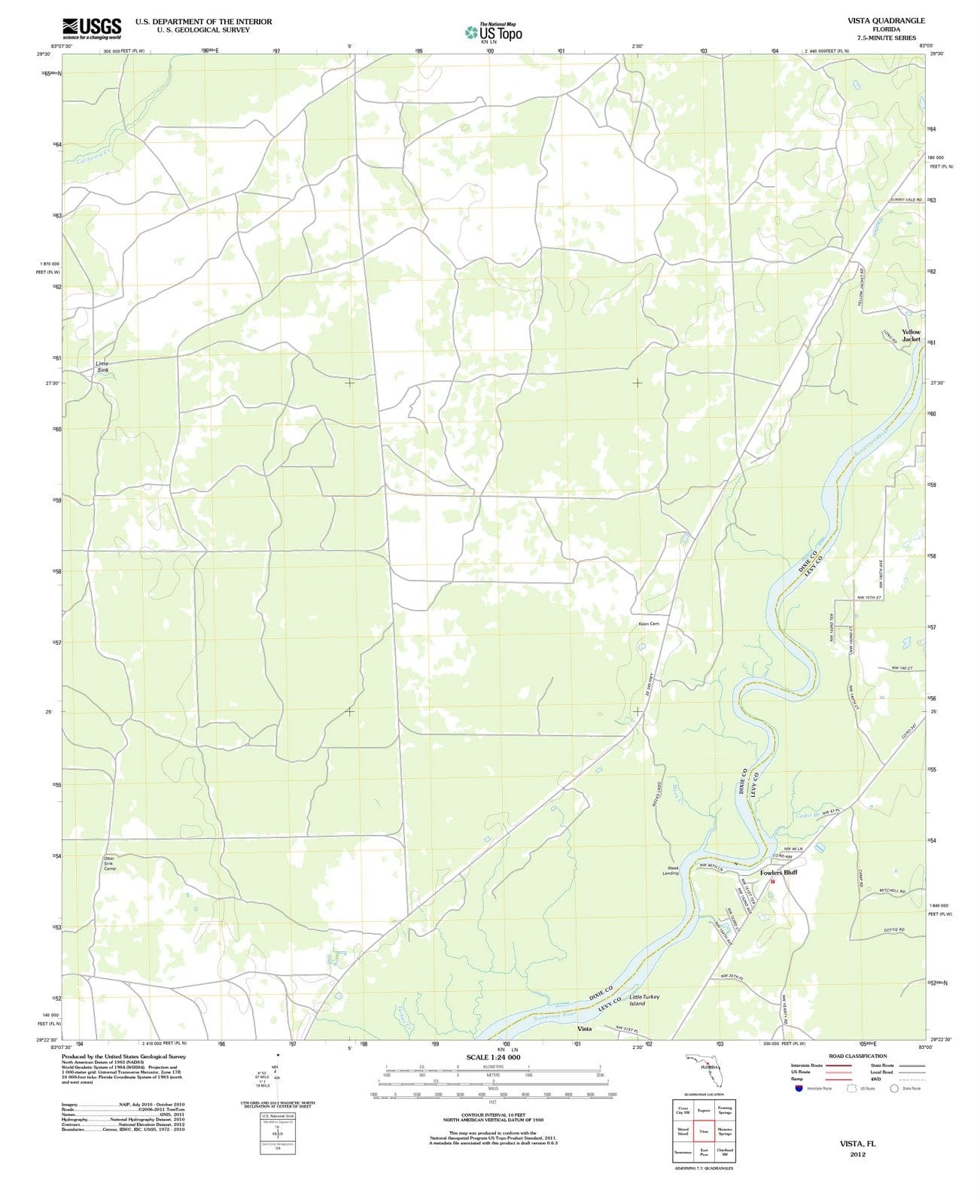 2012 Vista, FL - Florida - USGS Topographic Map