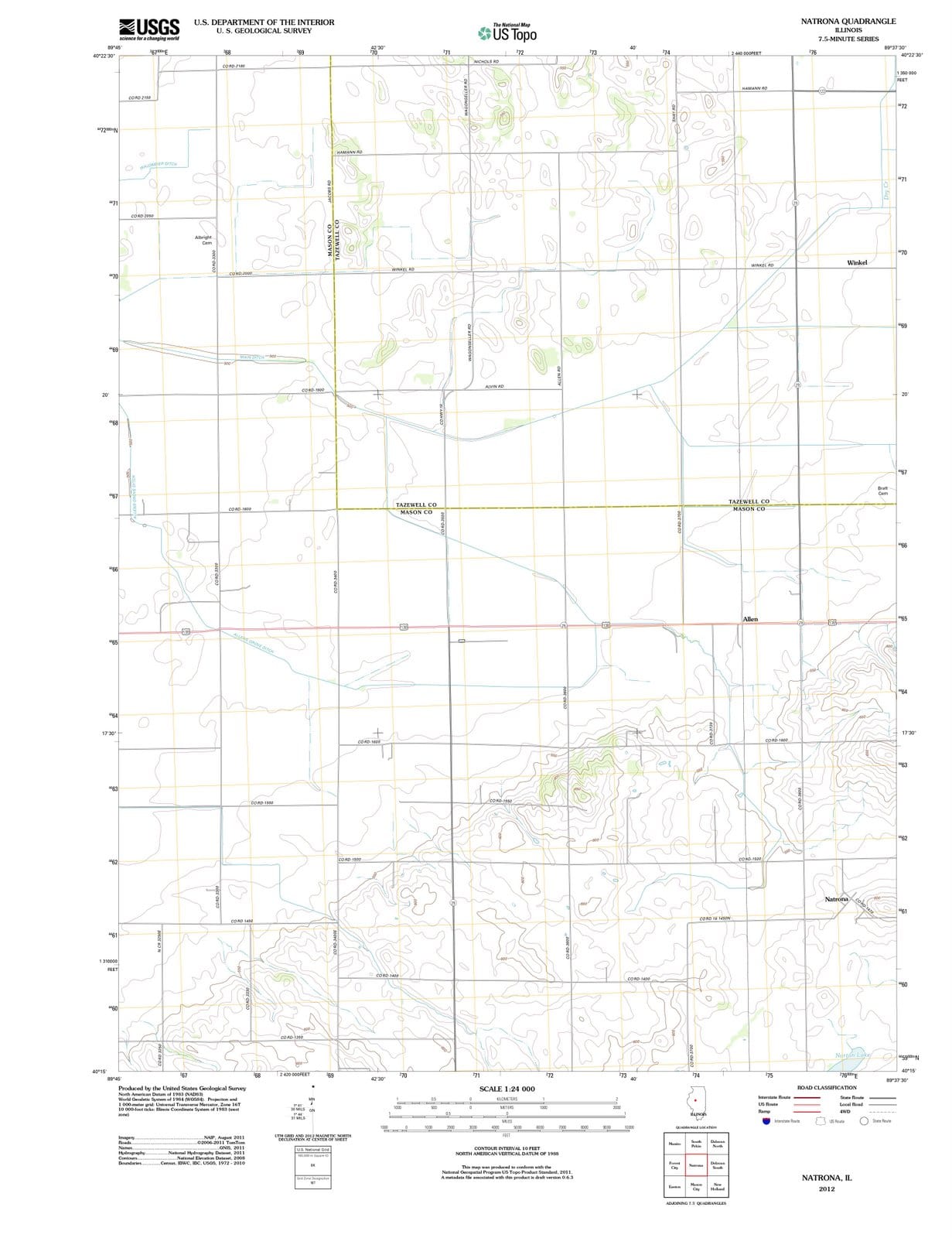 2012 Natrona, IL - Illinois - USGS Topographic Map