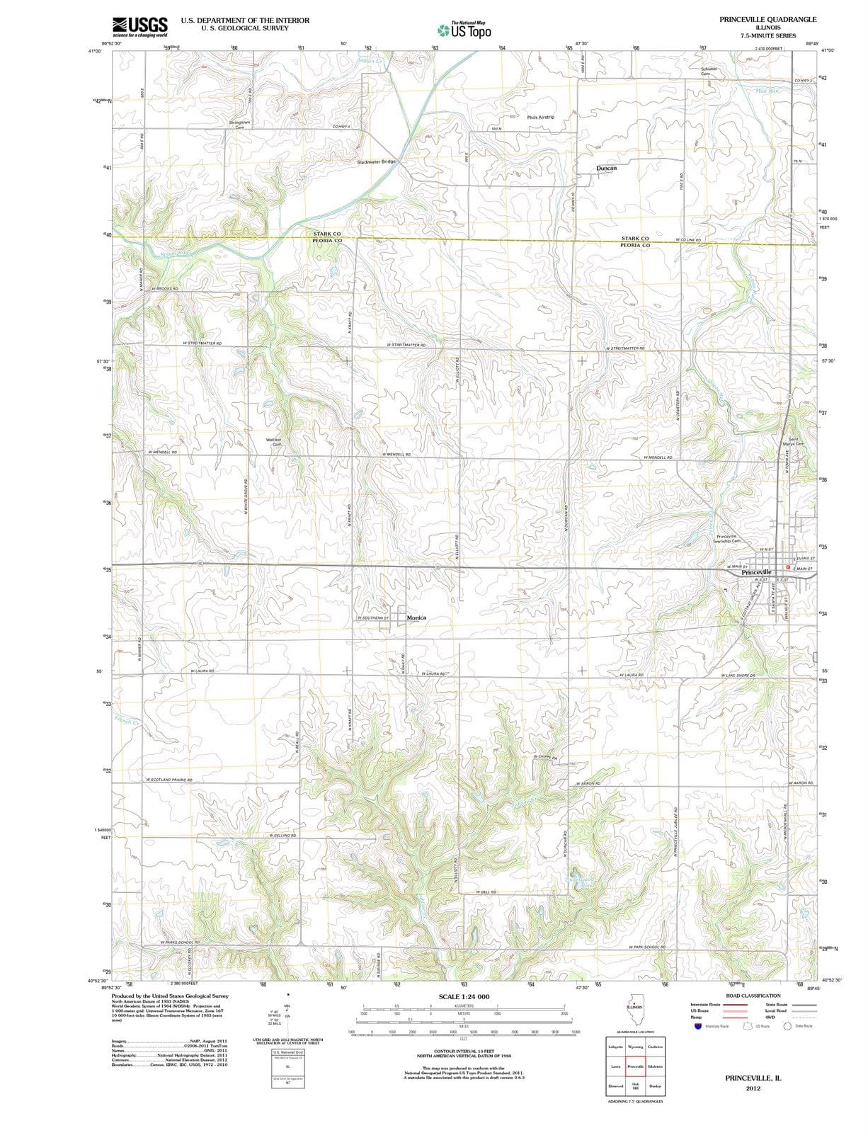 2012 Princeville, IL - Illinois - USGS Topographic Map