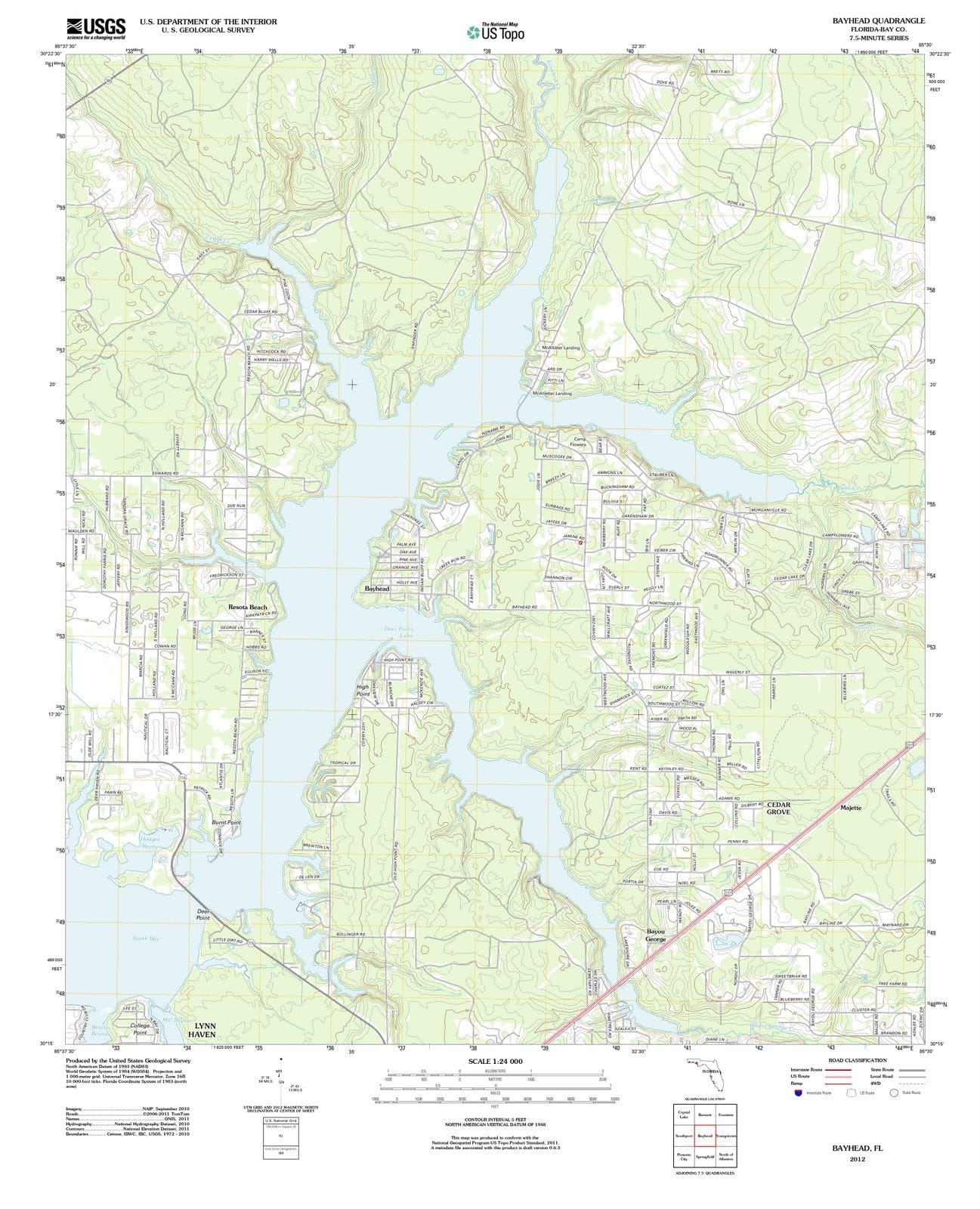 2012 Bayhead, FL - Florida - USGS Topographic Map