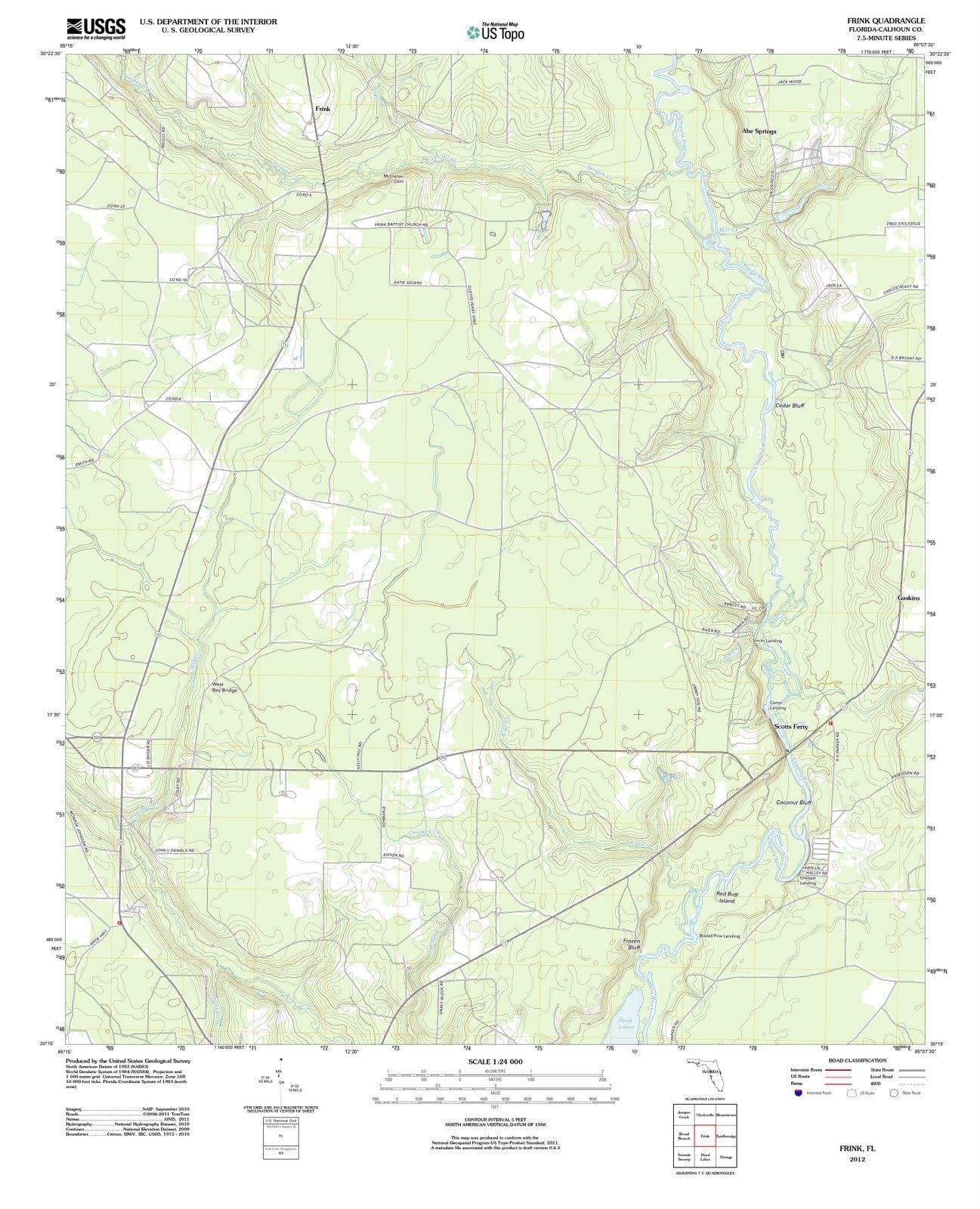 2012 Frink, FL - Florida - USGS Topographic Map