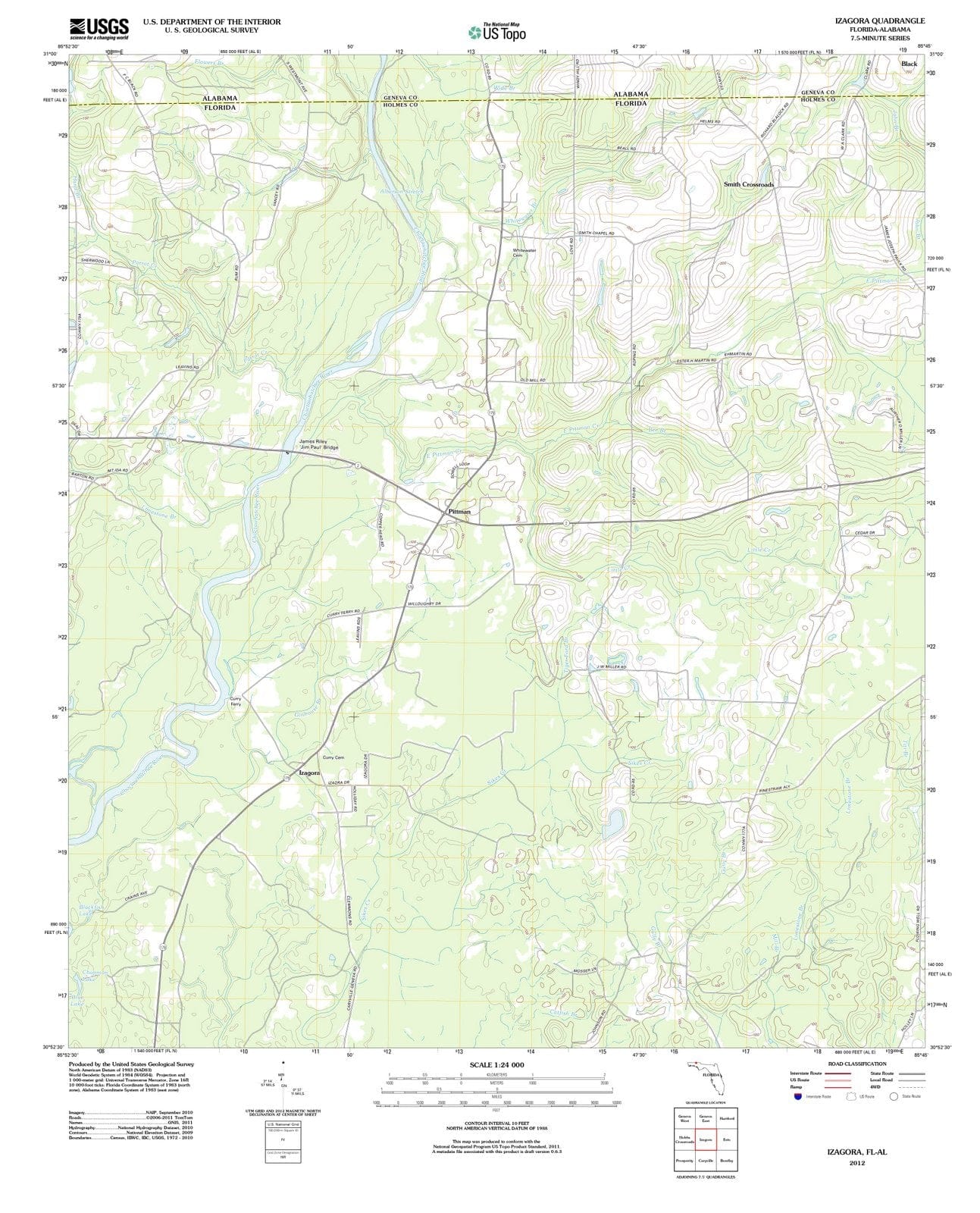 2012 Izagora, FL - Florida - USGS Topographic Map