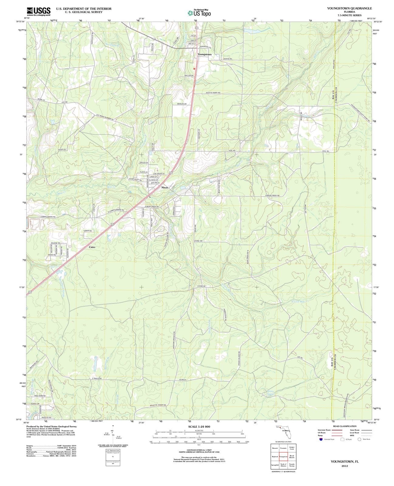 2012 Youngstown, FL - Florida - USGS Topographic Map