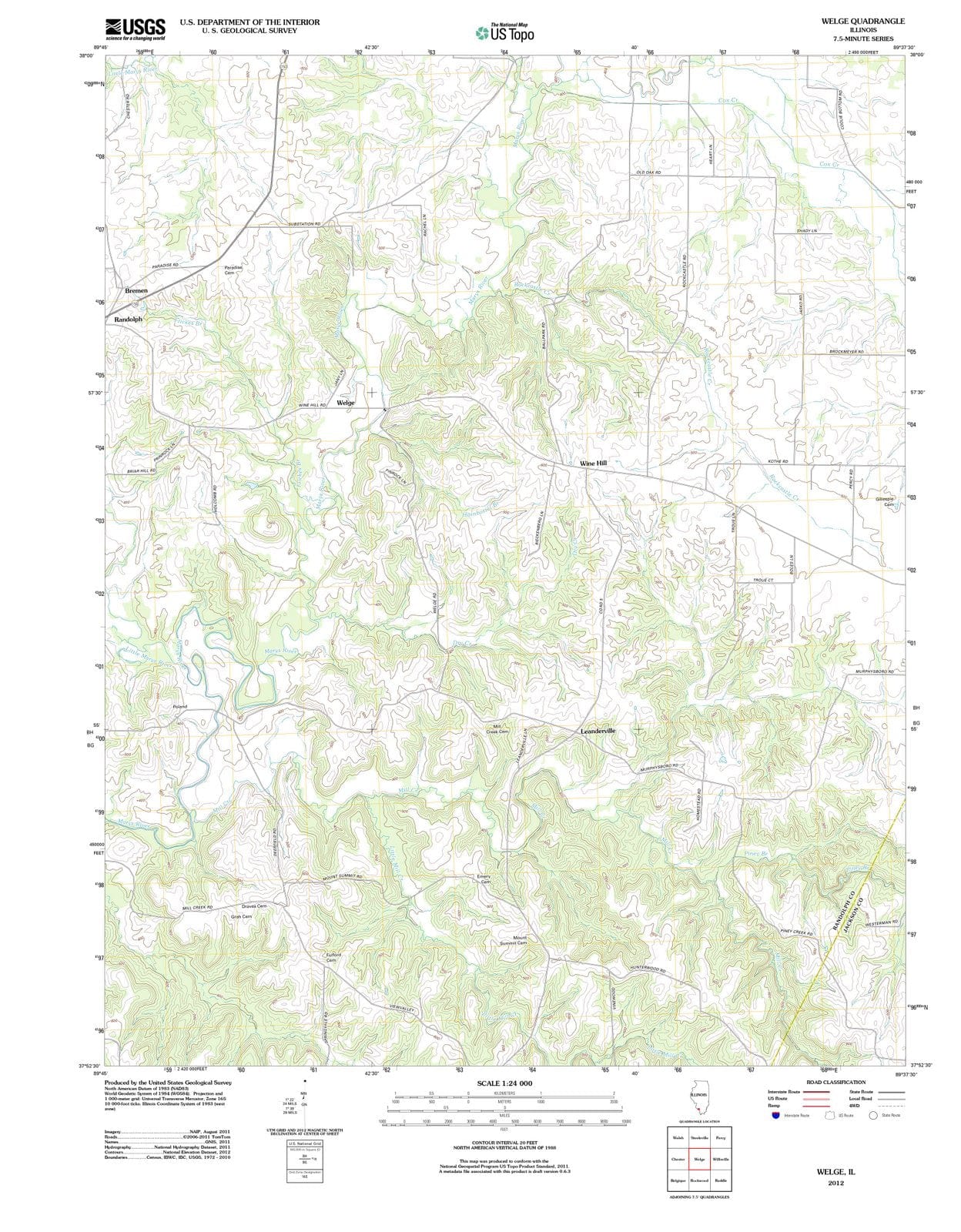 2012 Welge, IL - Illinois - USGS Topographic Map