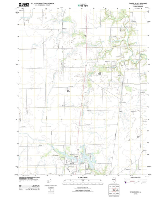 2012 Paris North, IL - Illinois - USGS Topographic Map