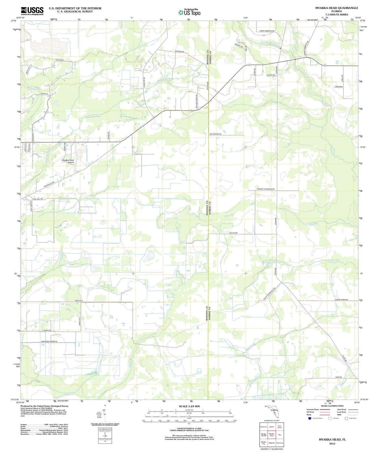 2012 Myakka Head, FL - Florida - USGS Topographic Map