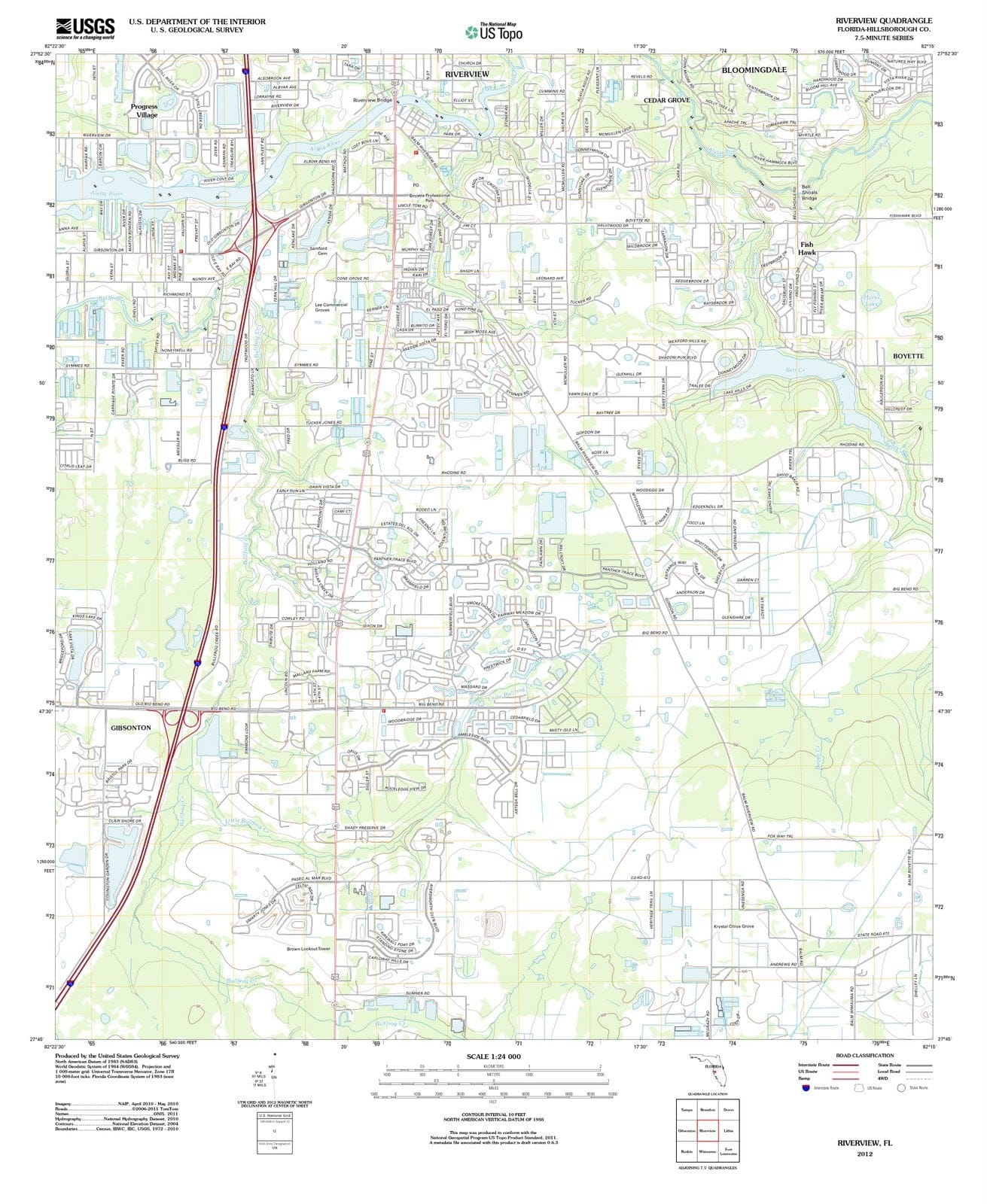 2012 Riverview, FL - Florida - USGS Topographic Map