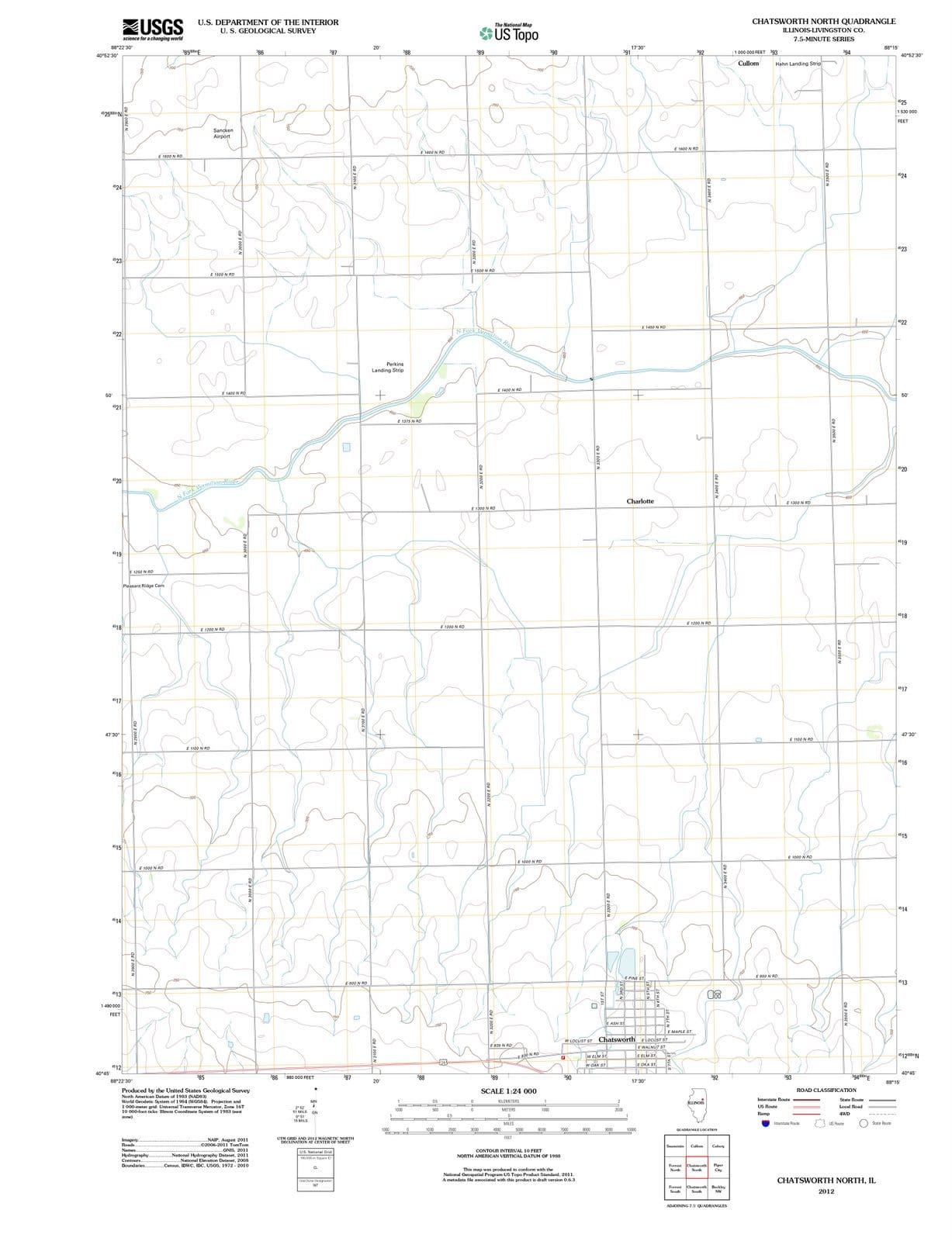 2012 Chatsworth North, IL - Illinois - USGS Topographic Map