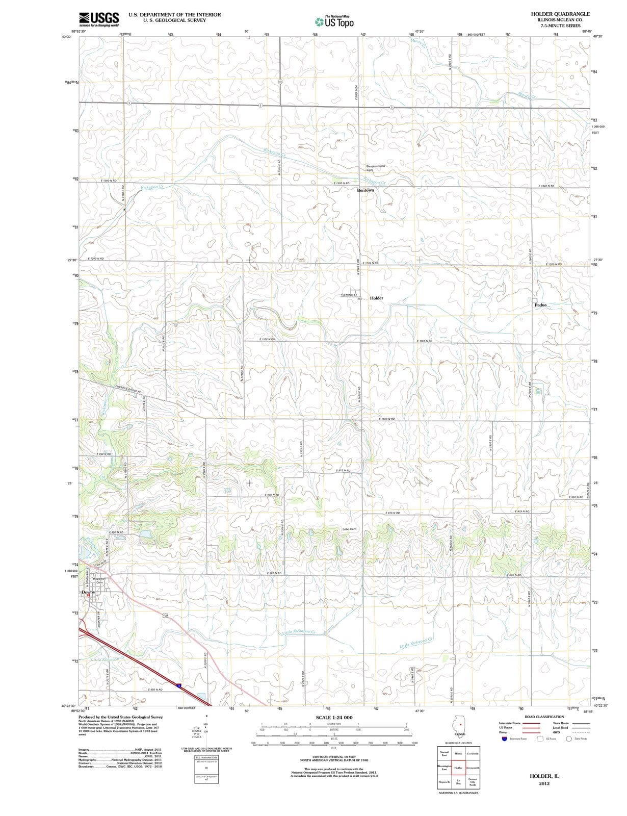 2012 Holder, IL - Illinois - USGS Topographic Map