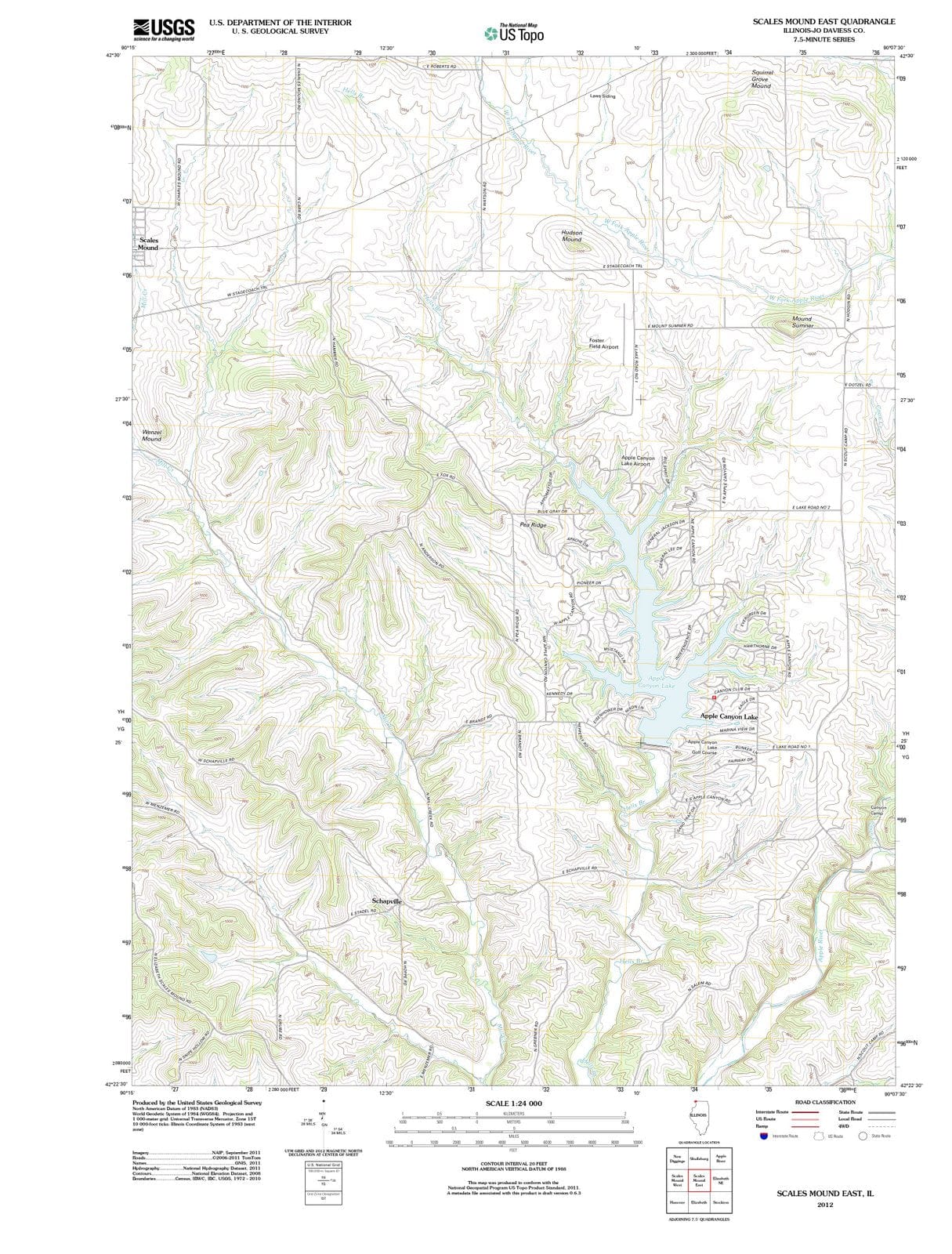 2012 Scales Mound East, IL - Illinois - USGS Topographic Map