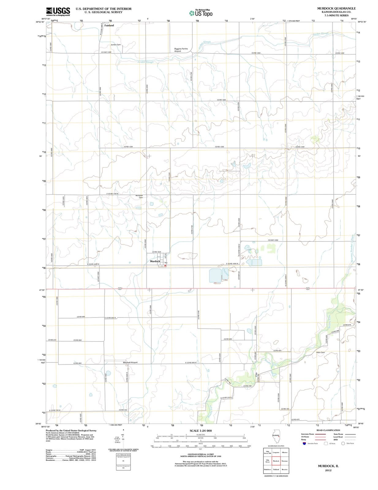 2012 Murdock, IL - Illinois - USGS Topographic Map