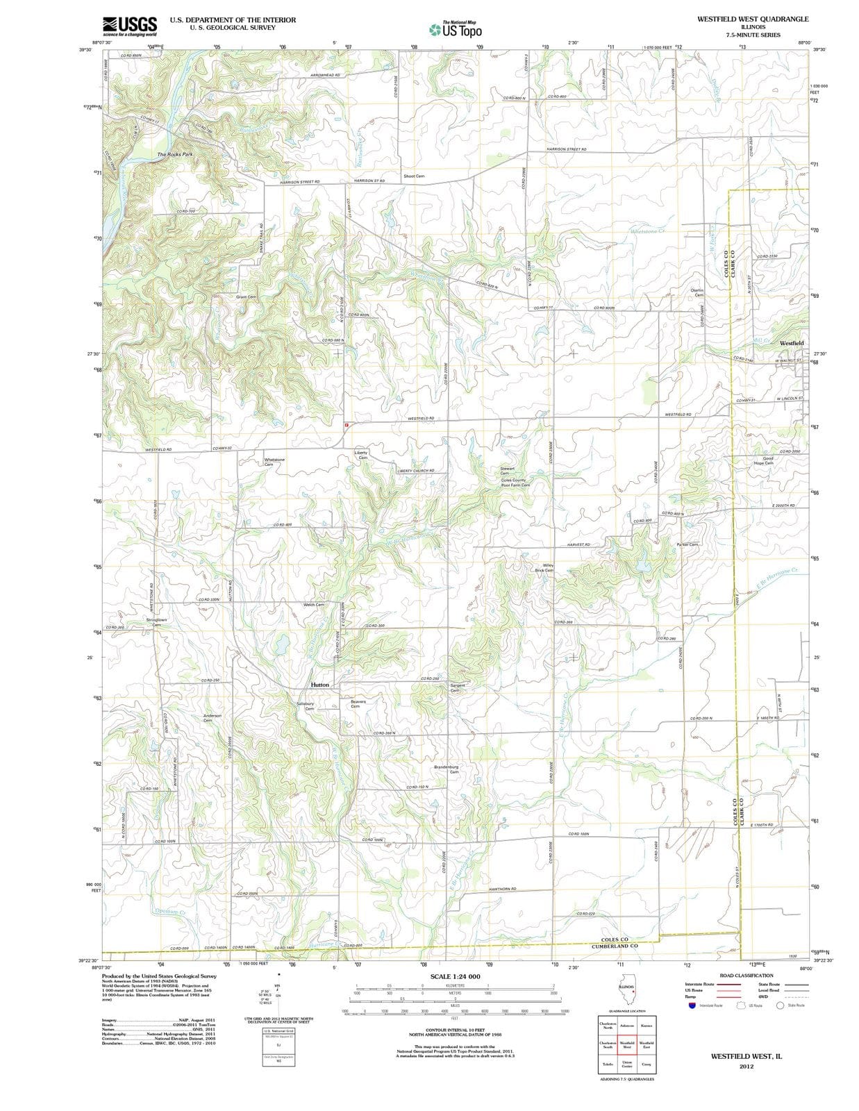 2012 Westfield West, IL - Illinois - USGS Topographic Map