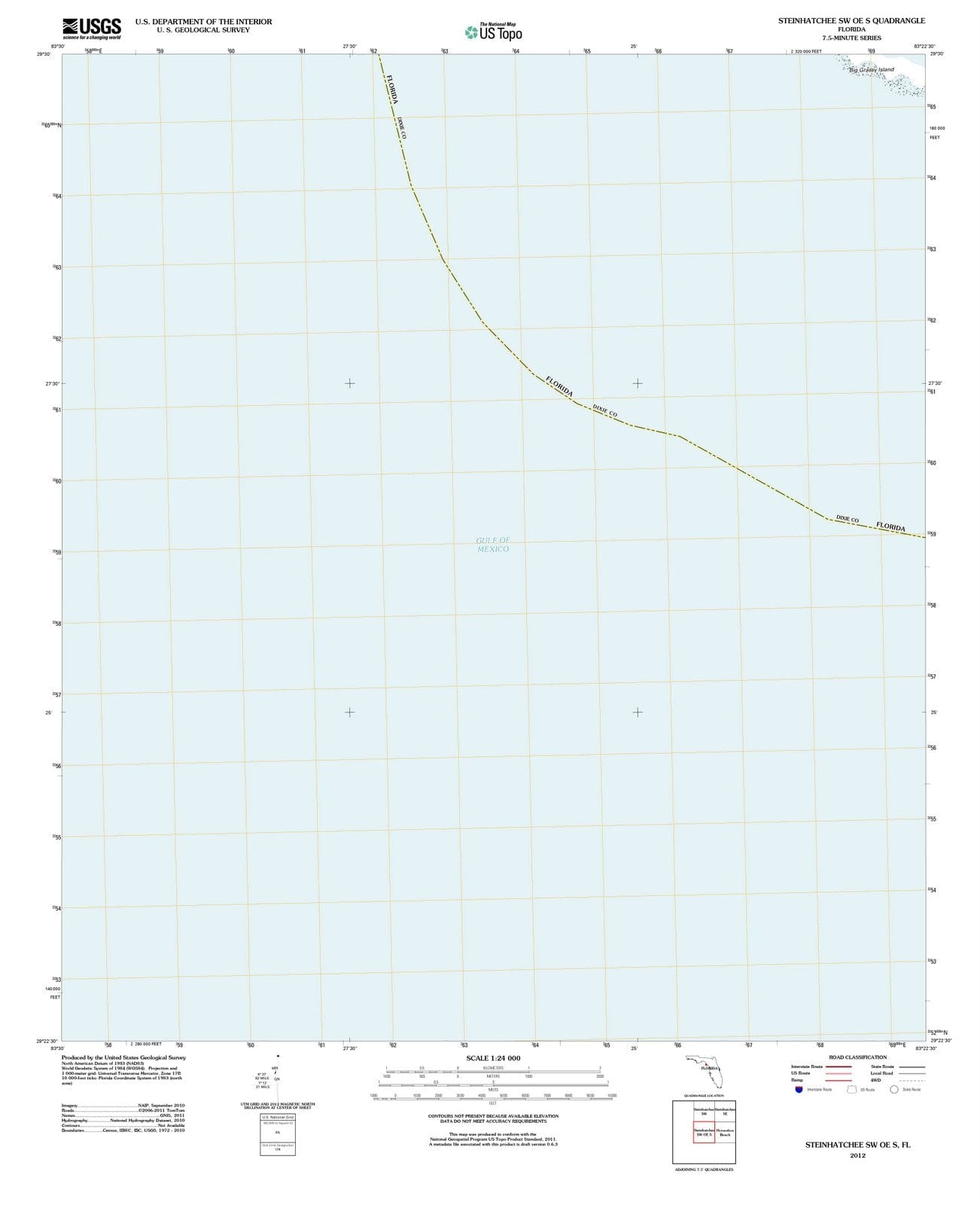 2012 Steinhatchee OE S, FL - Florida - USGS Topographic Map