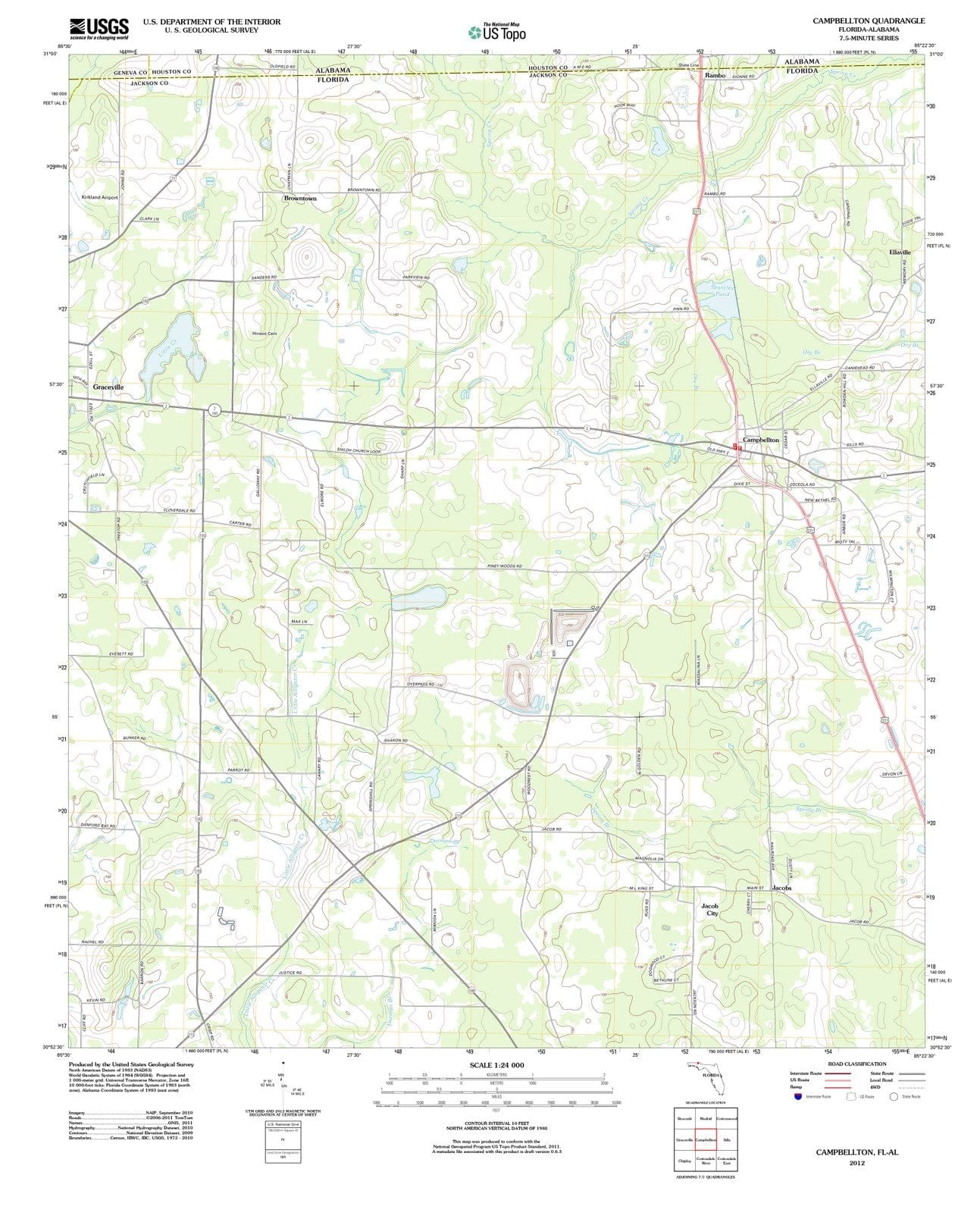 2012 Campbellton, FL - Florida - USGS Topographic Map