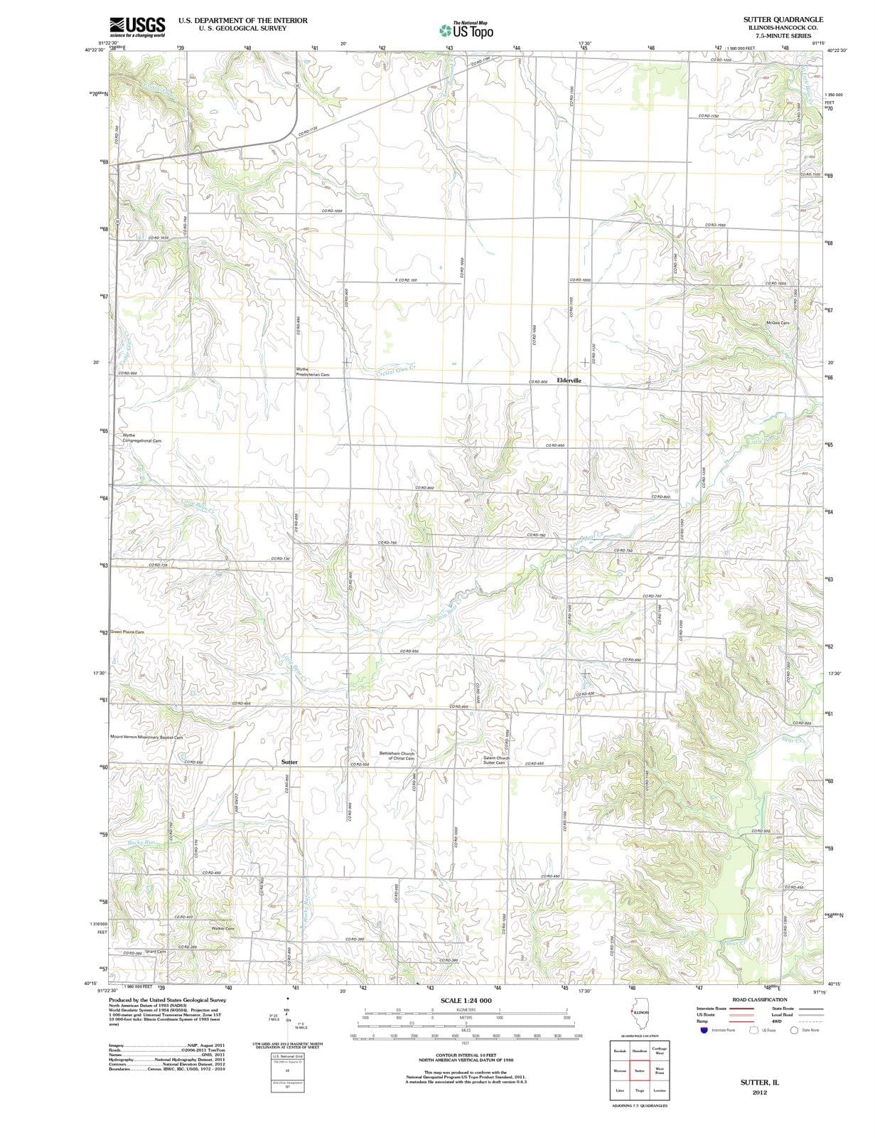 2012 Sutter, IL - Illinois - USGS Topographic Map