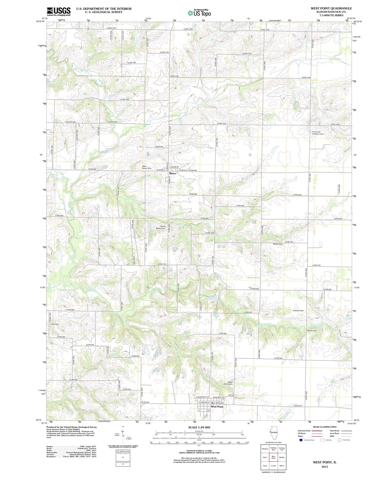 2012 West Point, IL - Illinois - USGS Topographic Map