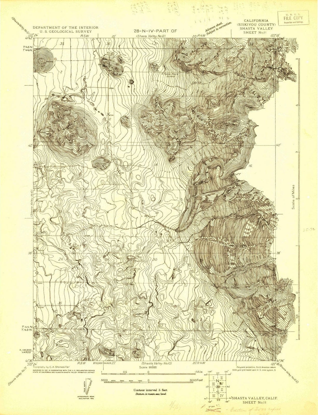 1921 Shasta Valley Sheet No 11, CA - California - USGS Topographic Map