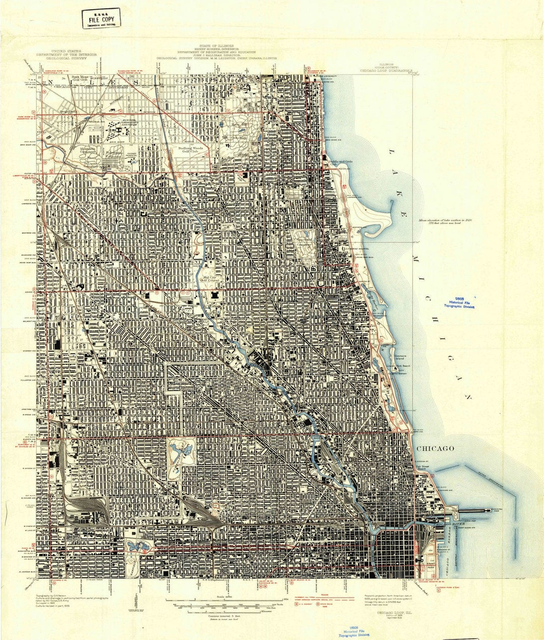 1929 Chicago, IL - Illinois - USGS Topographic Map