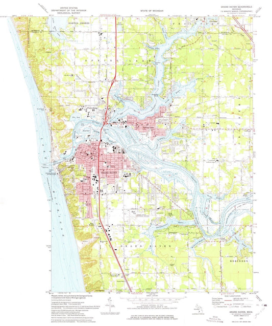 1972 Grand Haven, MI - Michigan - USGS Topographic Map