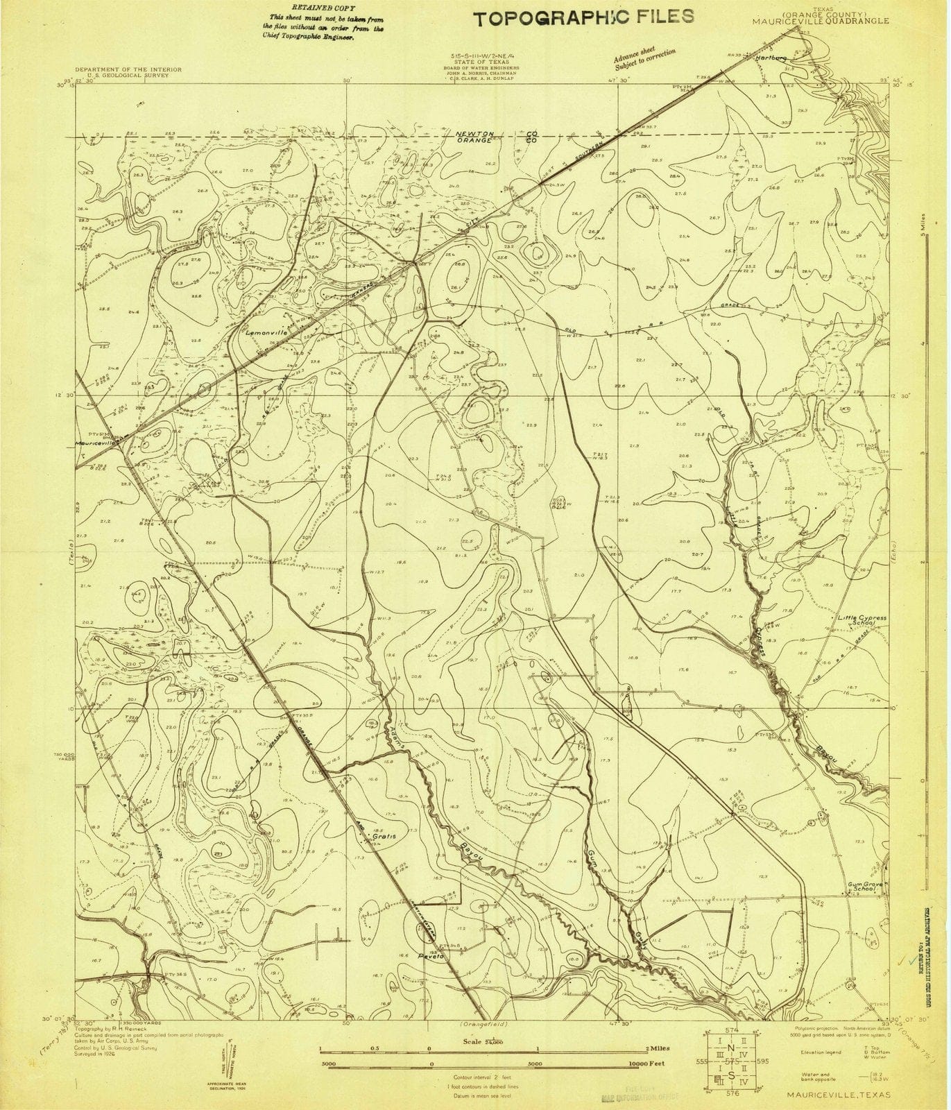 1926 Mauriceville, TX - Texas - USGS Topographic Map