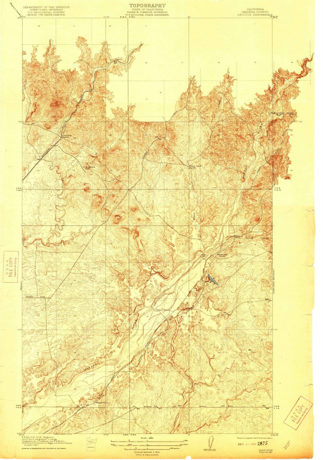 1921 Daulton, CA - California - USGS Topographic Map