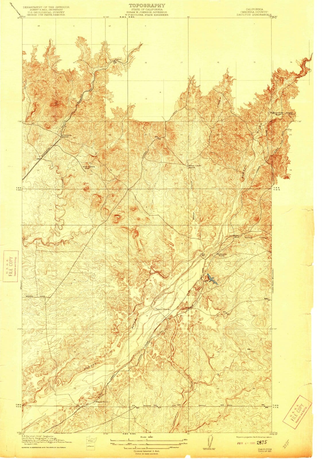 1921 Daulton, CA - California - USGS Topographic Map