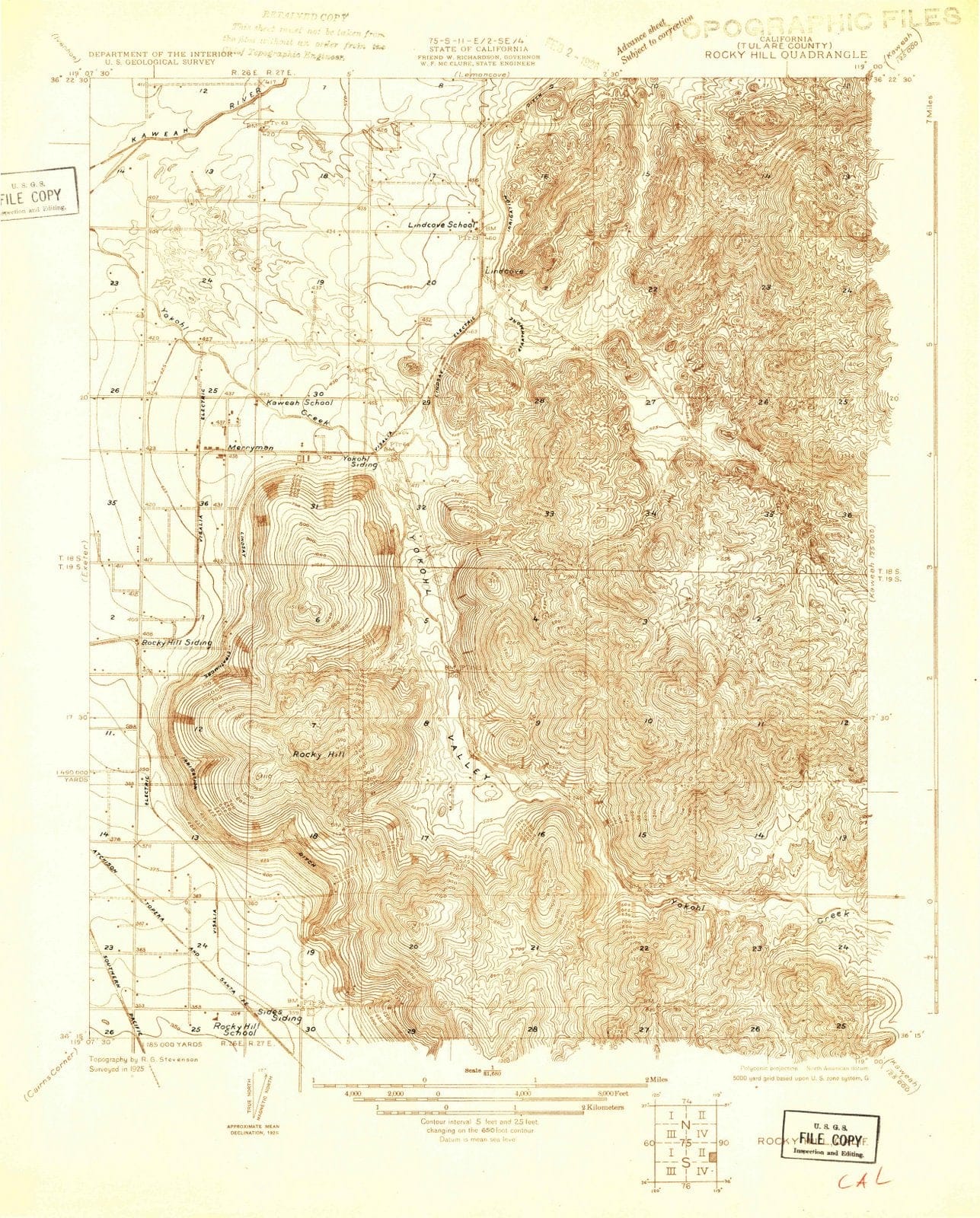 1925 Rocky Hill, CA - California - USGS Topographic Map
