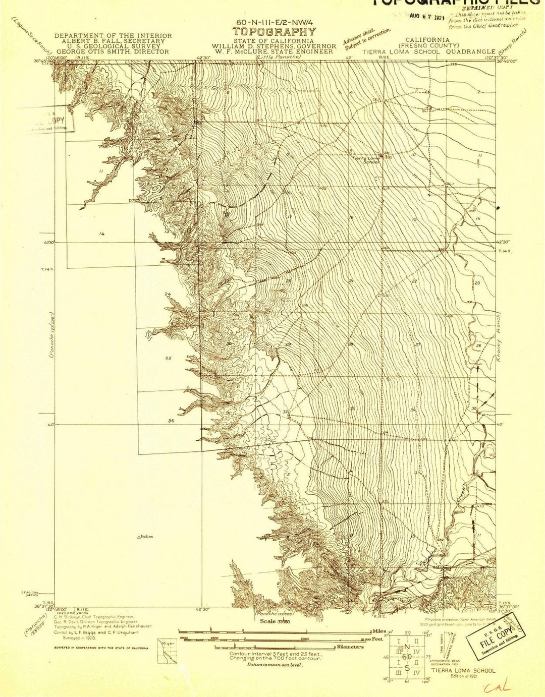 1921 Tierra Loma School, CA - California - USGS Topographic Map