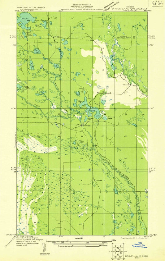 1931 Driggs Lake, MI - Michigan - USGS Topographic Map v4